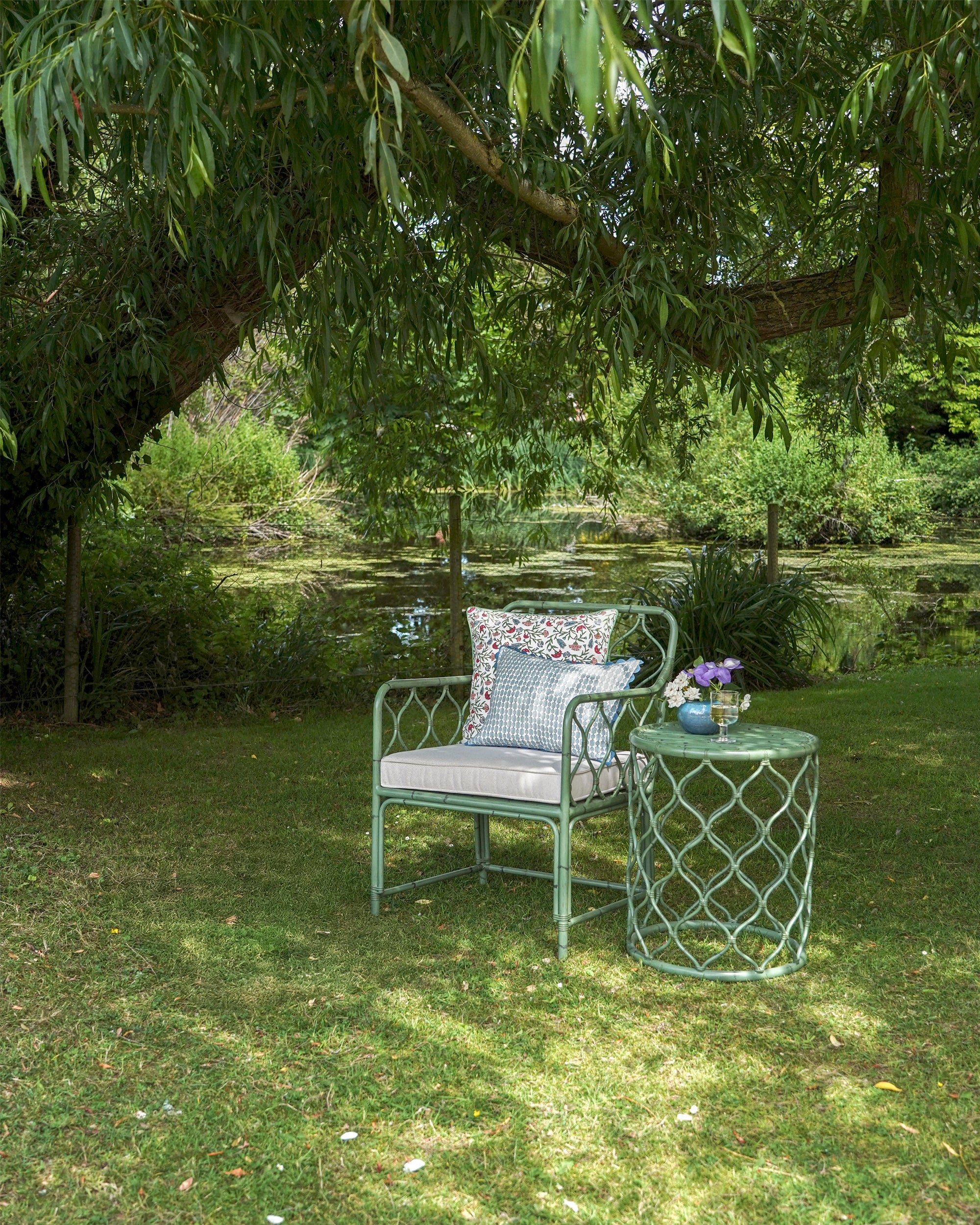 Curato Garden Armchair in Green | Weatherproof Outdoor Chair by