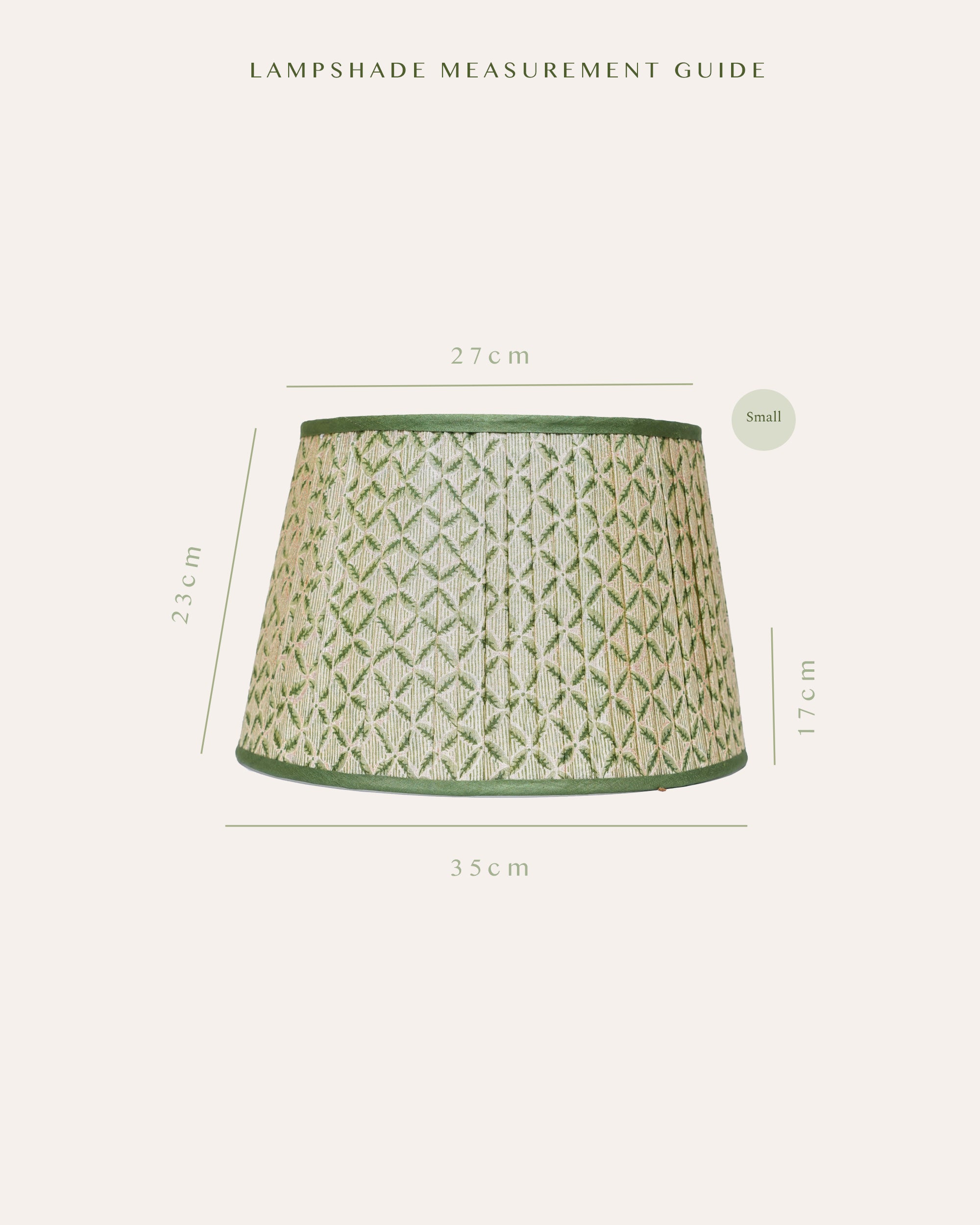 Trellis Pleated Silk Single Band Lampshade - Green