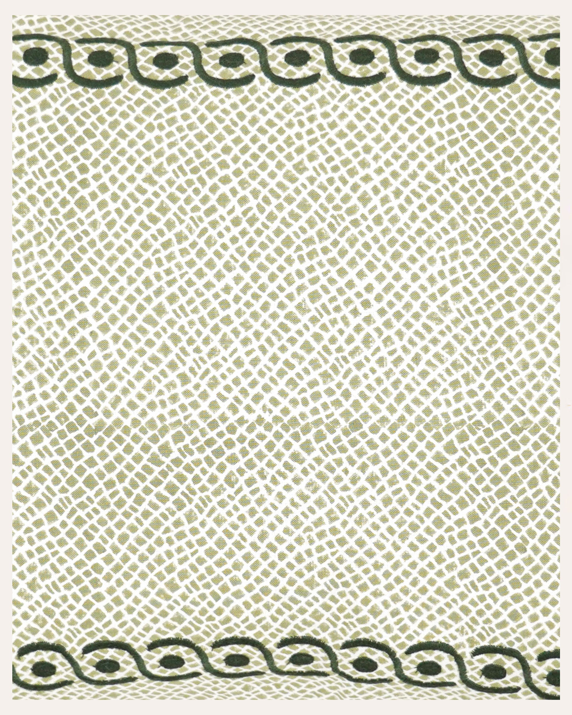 Calcada Embroidered Cushion - Green