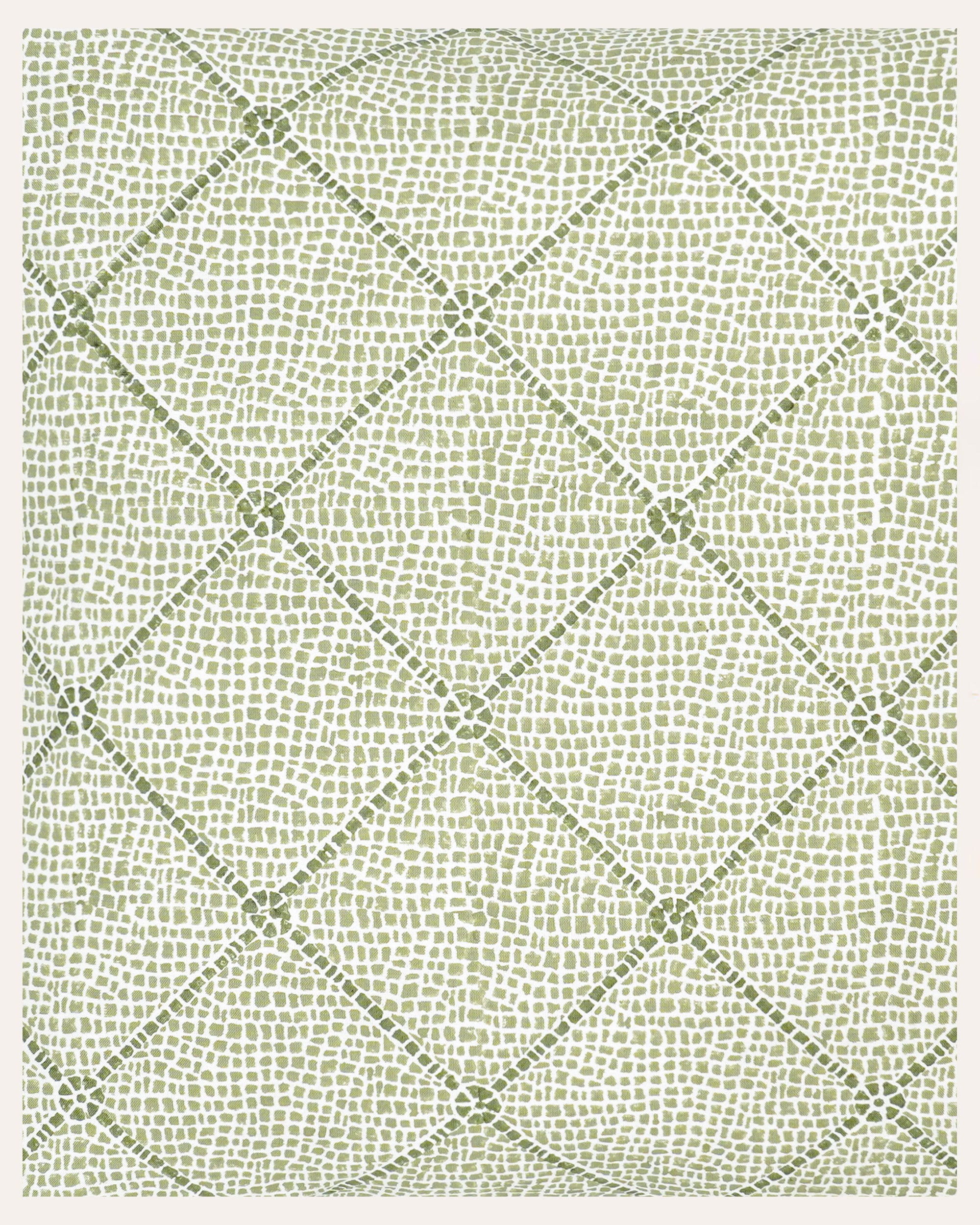 Calcada Block Print Cushion - Green