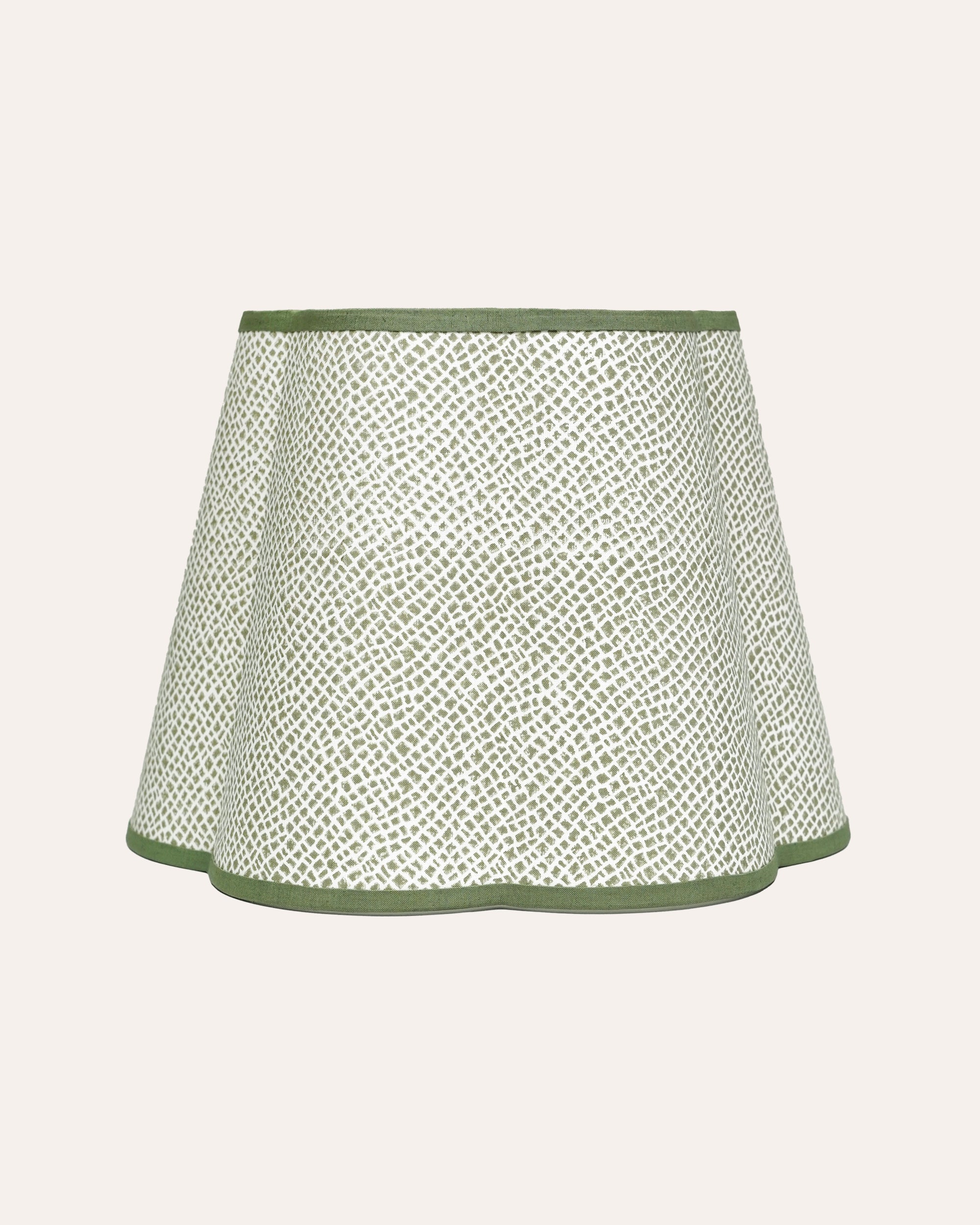 Calcada Tile Print Scalloped Lampshade - Green