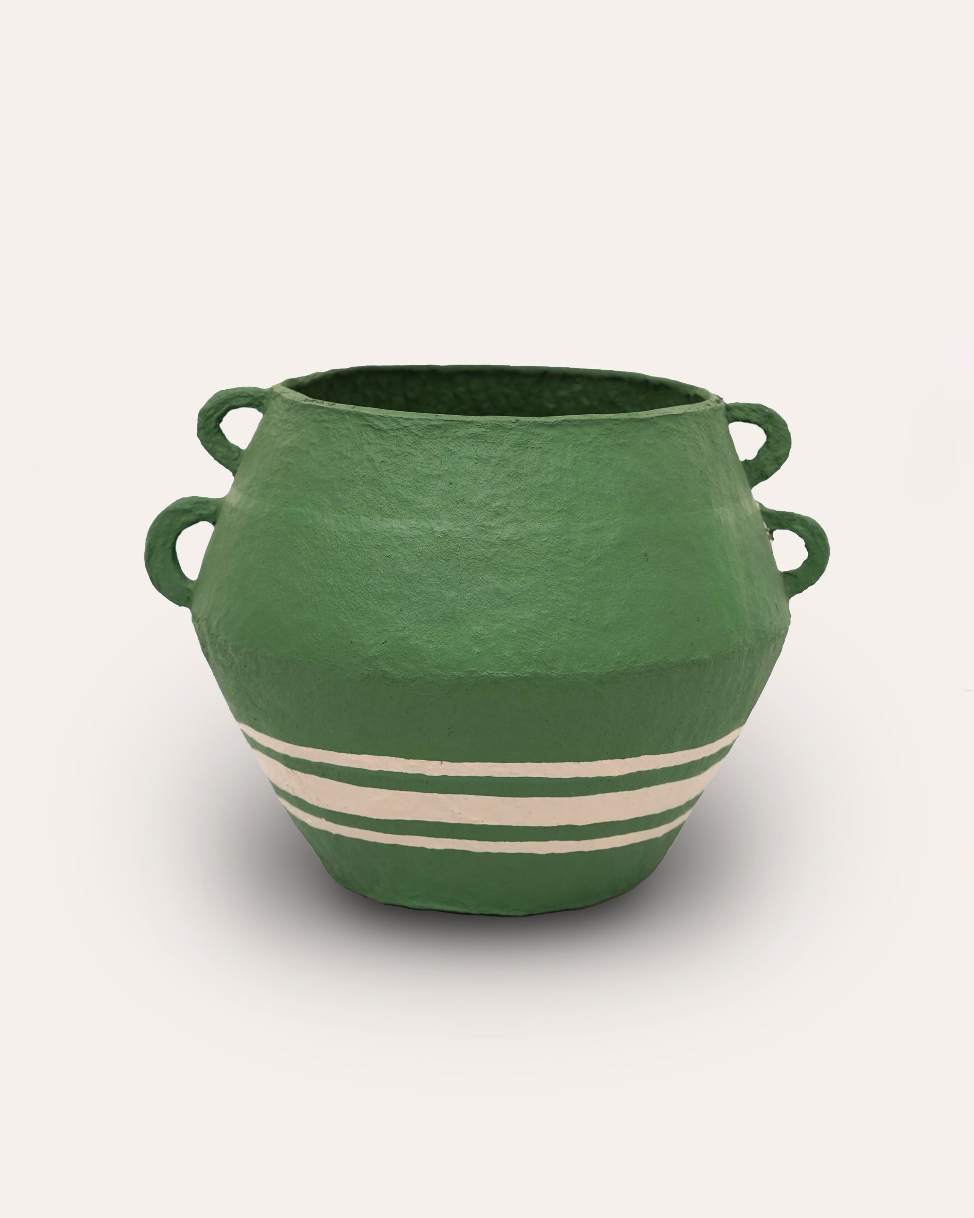 Cotton Mache Vase - Green