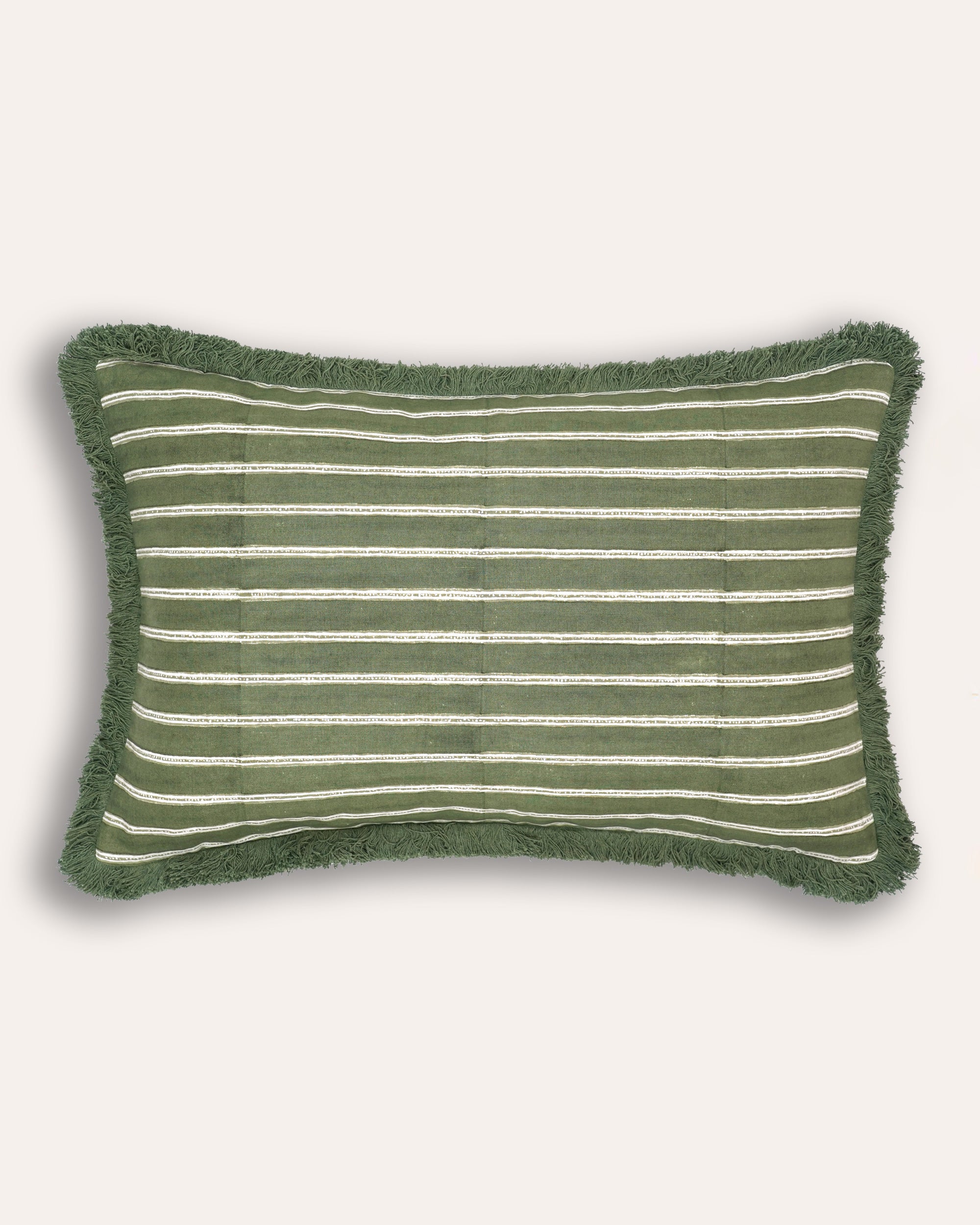 Edo Stripe Cushion - Green