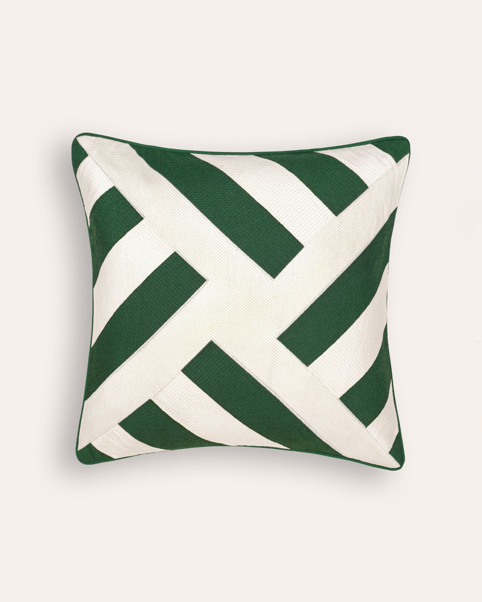 The Embroidered Envelope Cushion - The Green