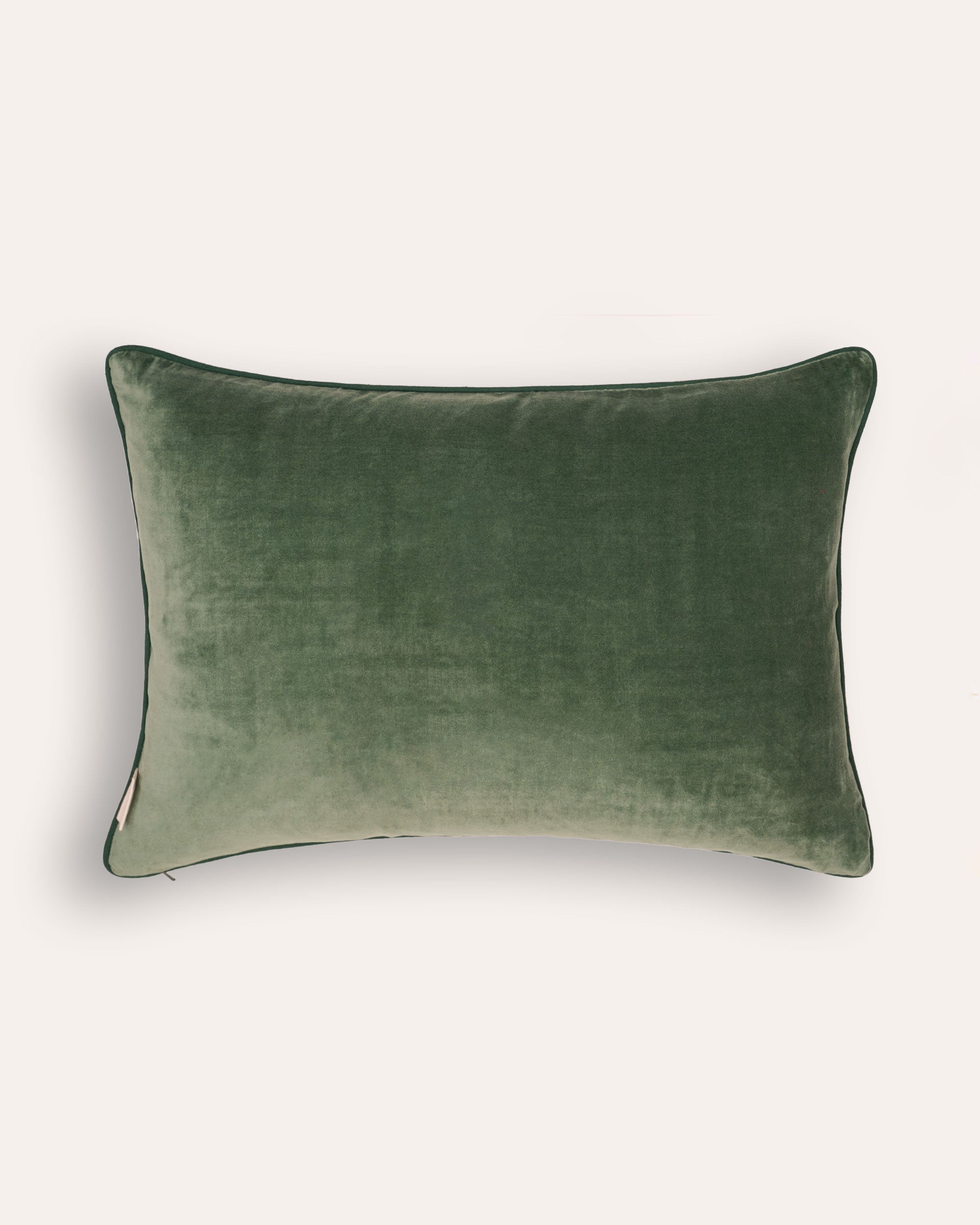 The Embroidered Stripey Cushion - The Green and Blue