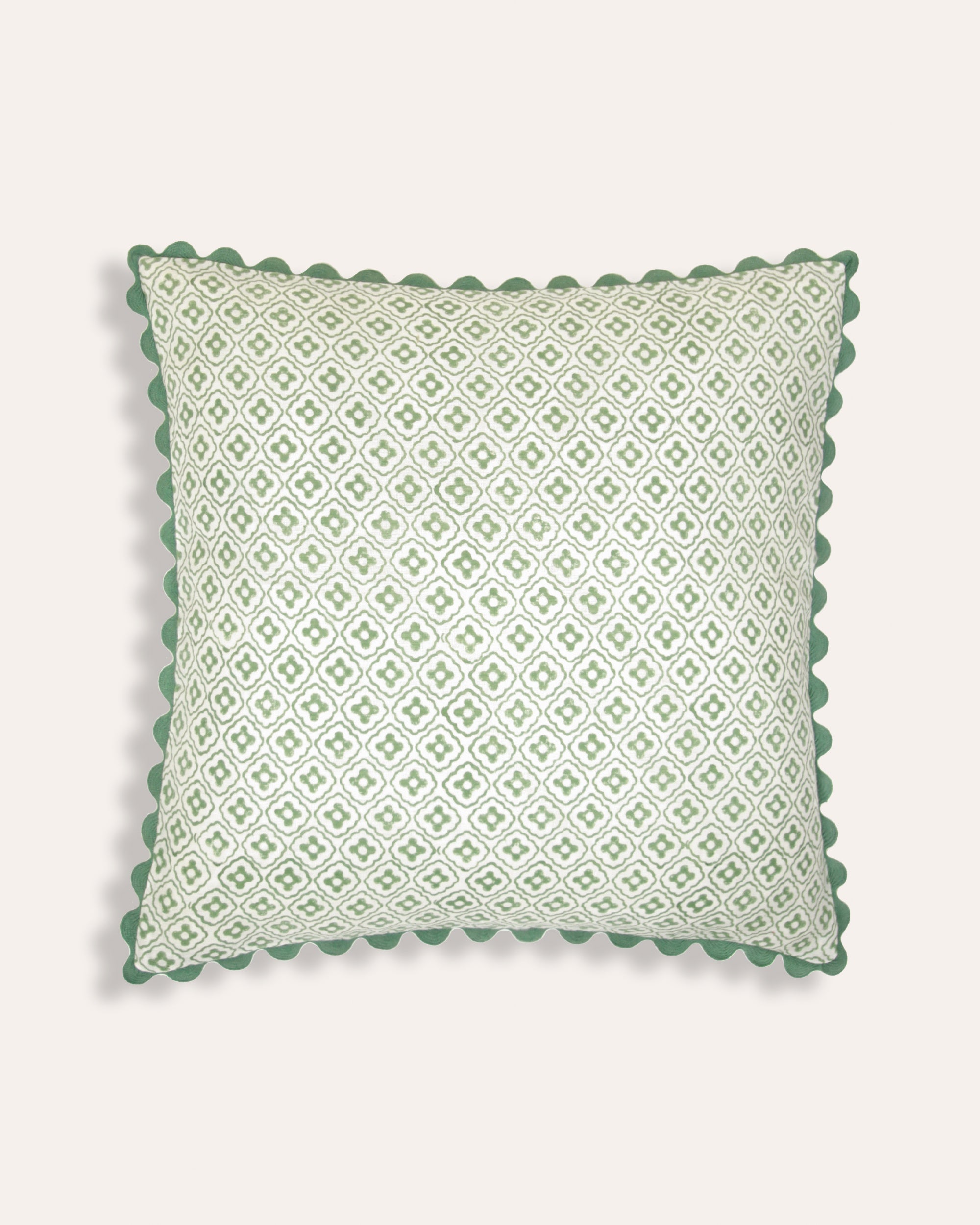 Finestra Block Print Cushion - Green