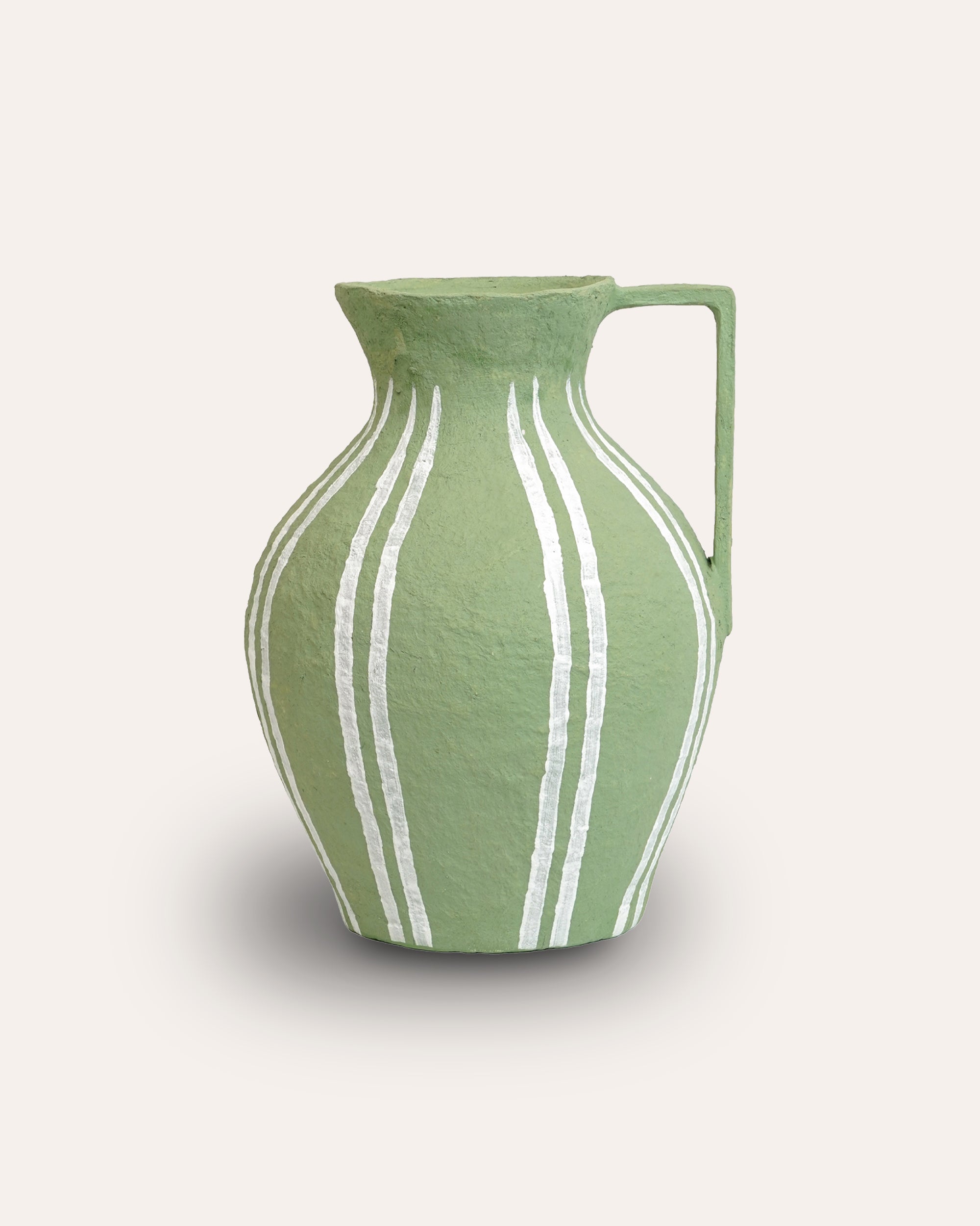 Pentola Cotton Maché Vase - Large Green