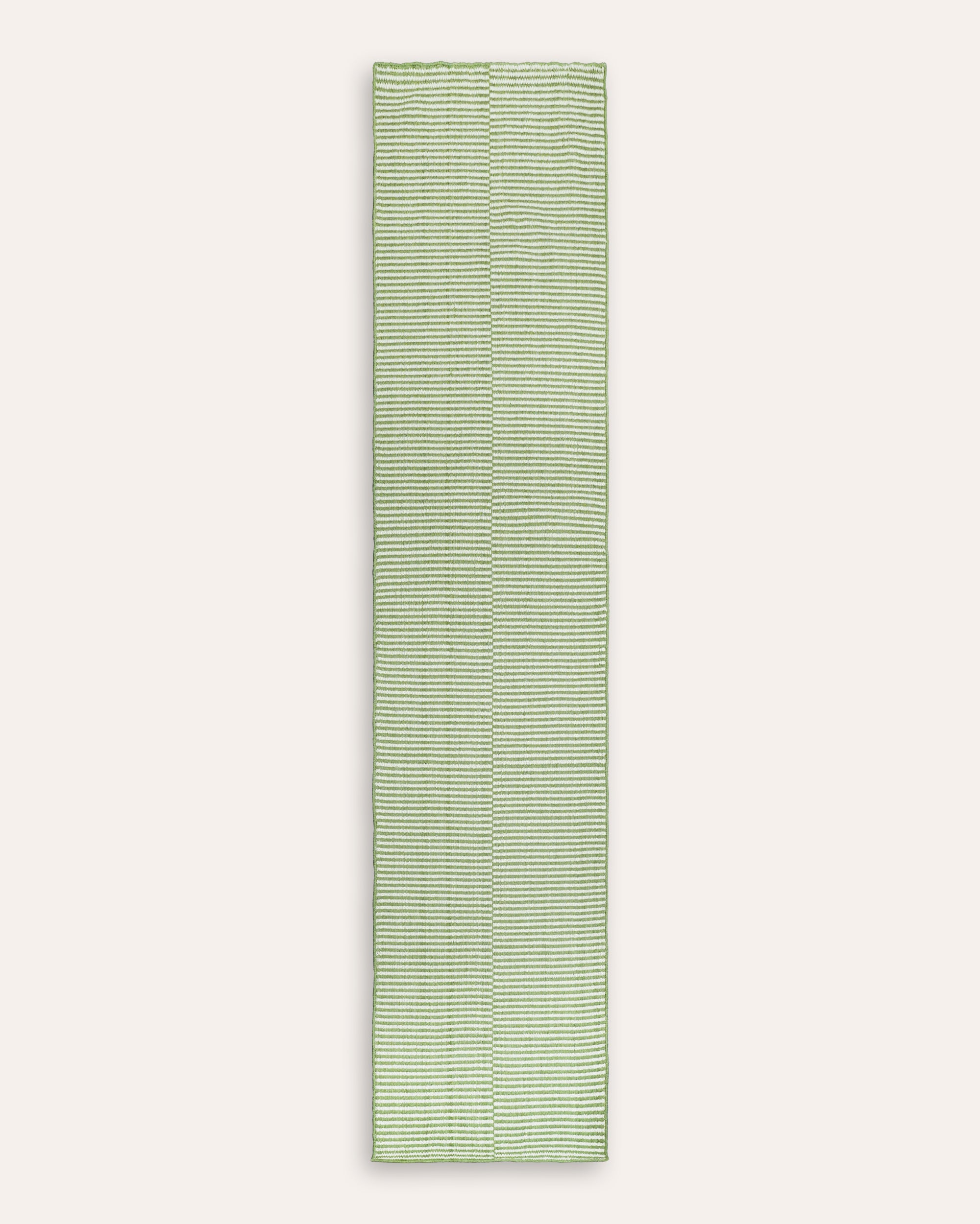 Striped Panel Wool Runner - Green