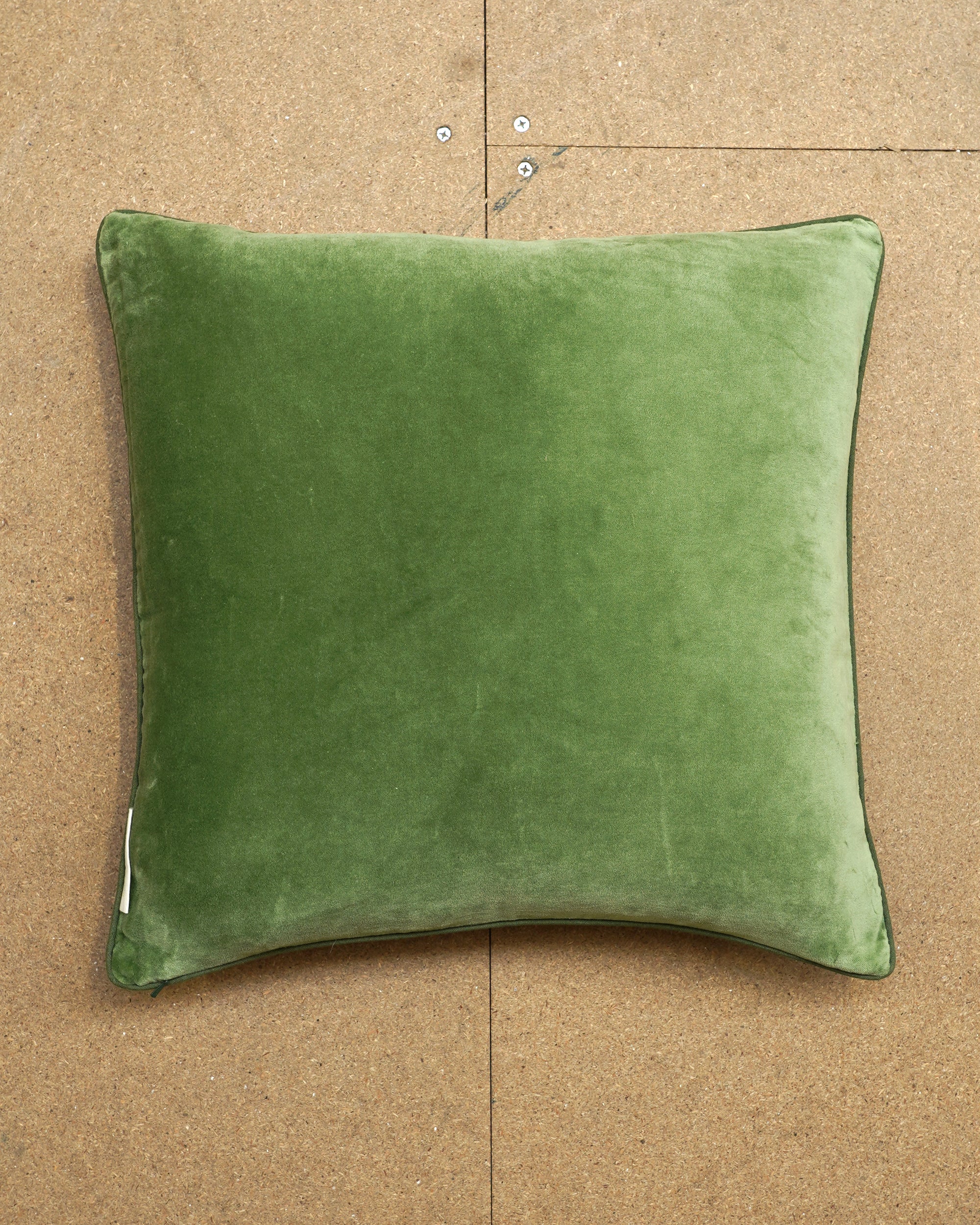 Square Woven Stripe Cushion - Green