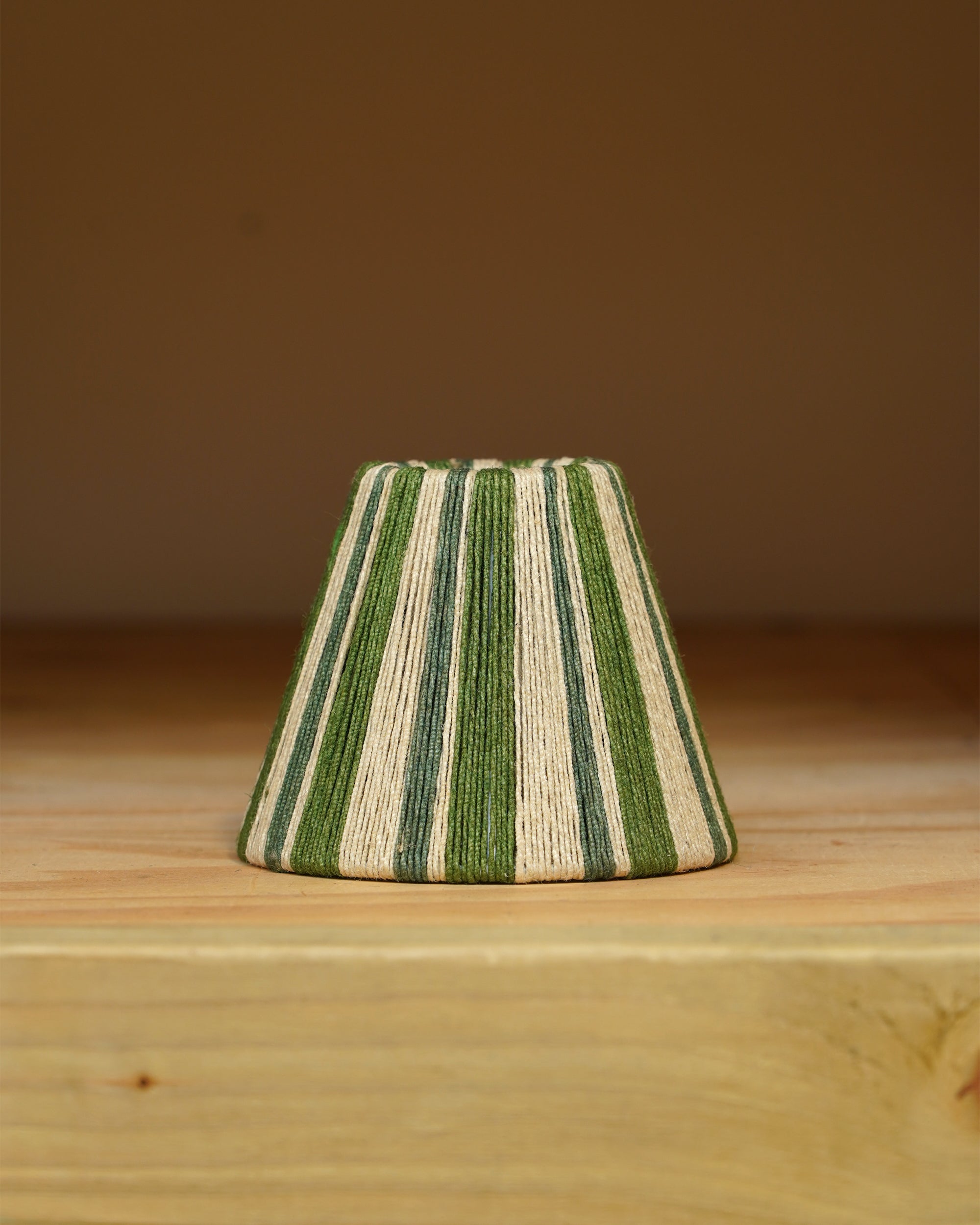 The Stripey String Candle Lampshade - The Green