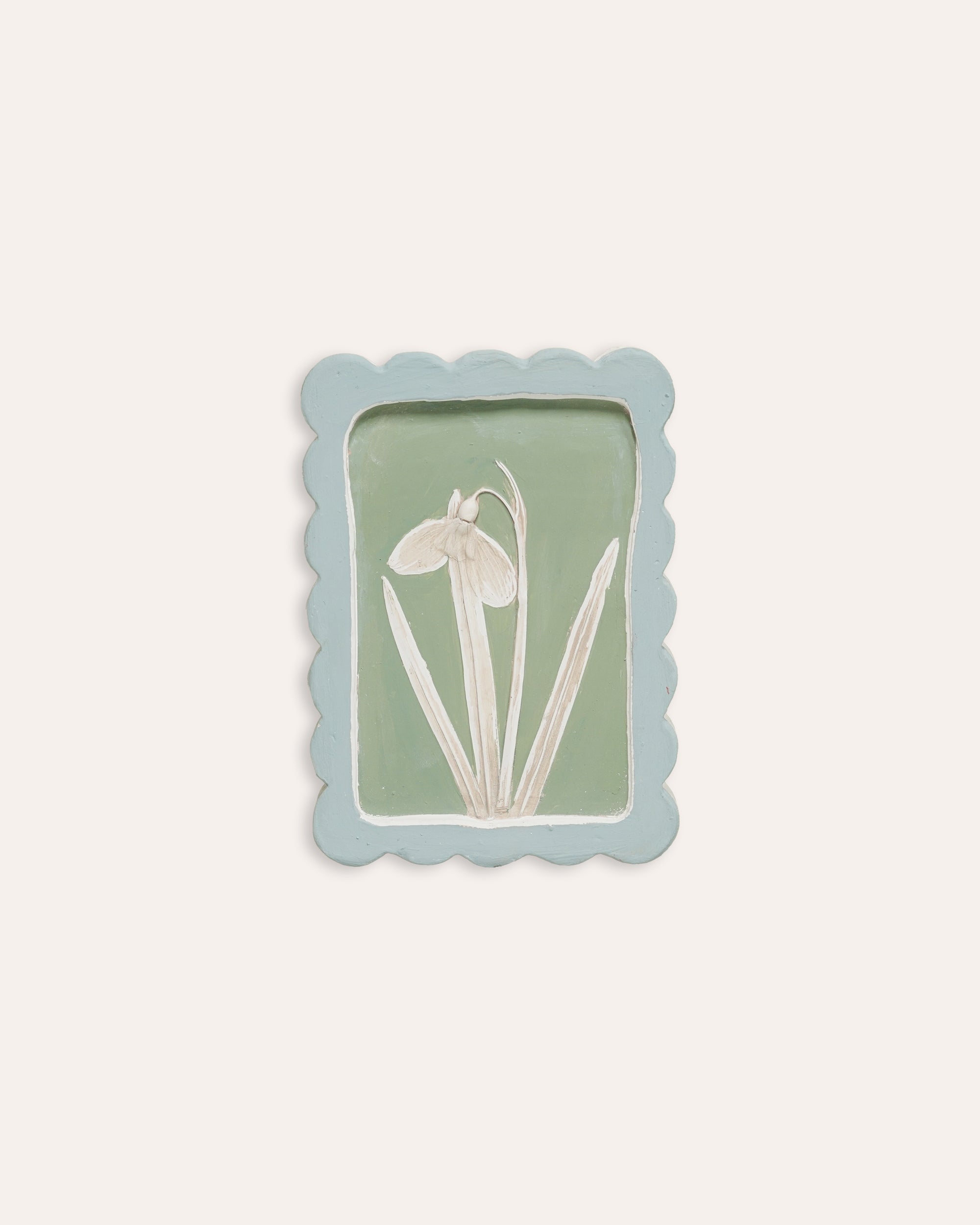 Imprint Casts -  Scalloped Botanical Postage Stamp Snowdrops