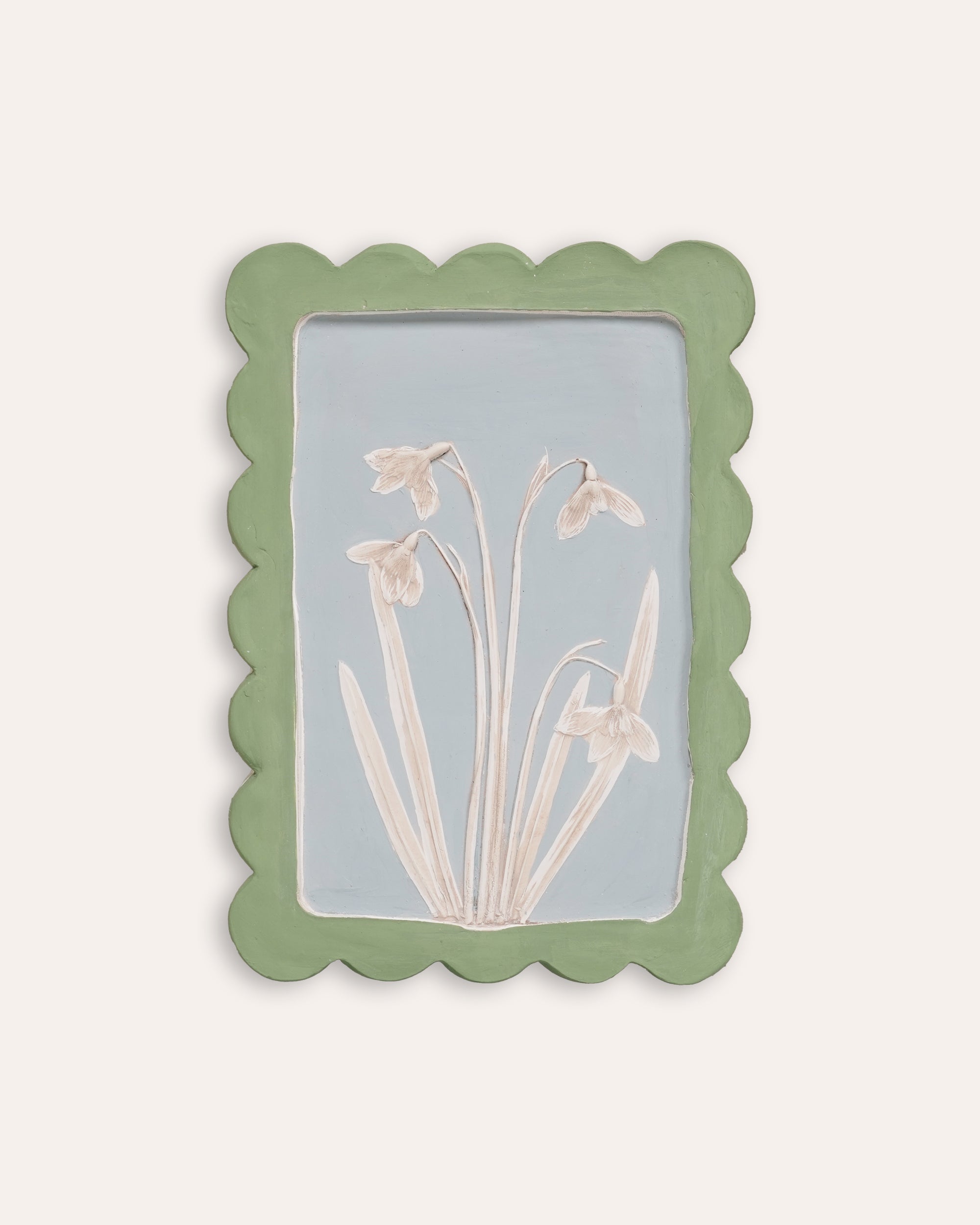 Imprint Casts - Scalloped Botanical Postage Stamp Snowdrops