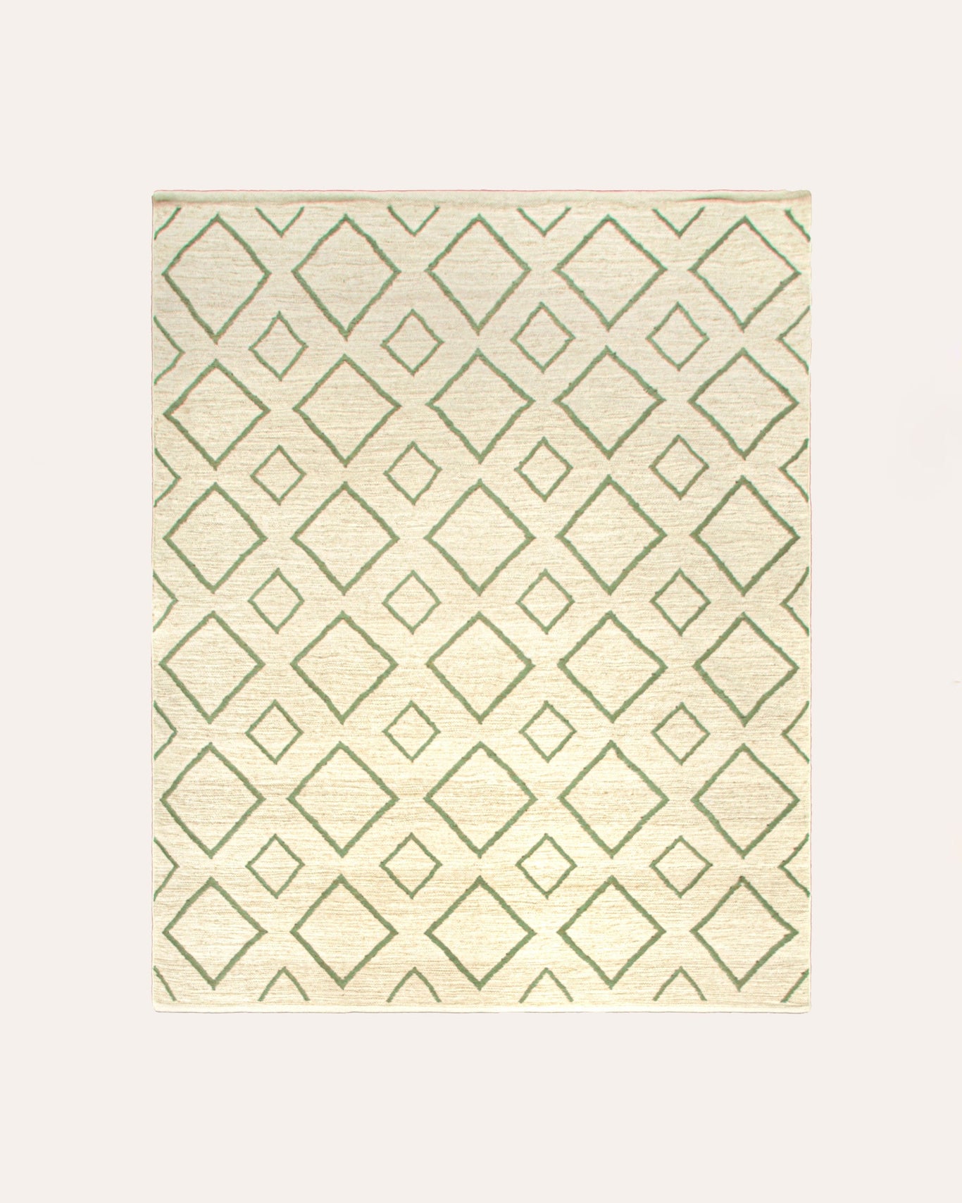 Green Rhombus Geometric Wool and Jute Rug – Birdie Fortescue