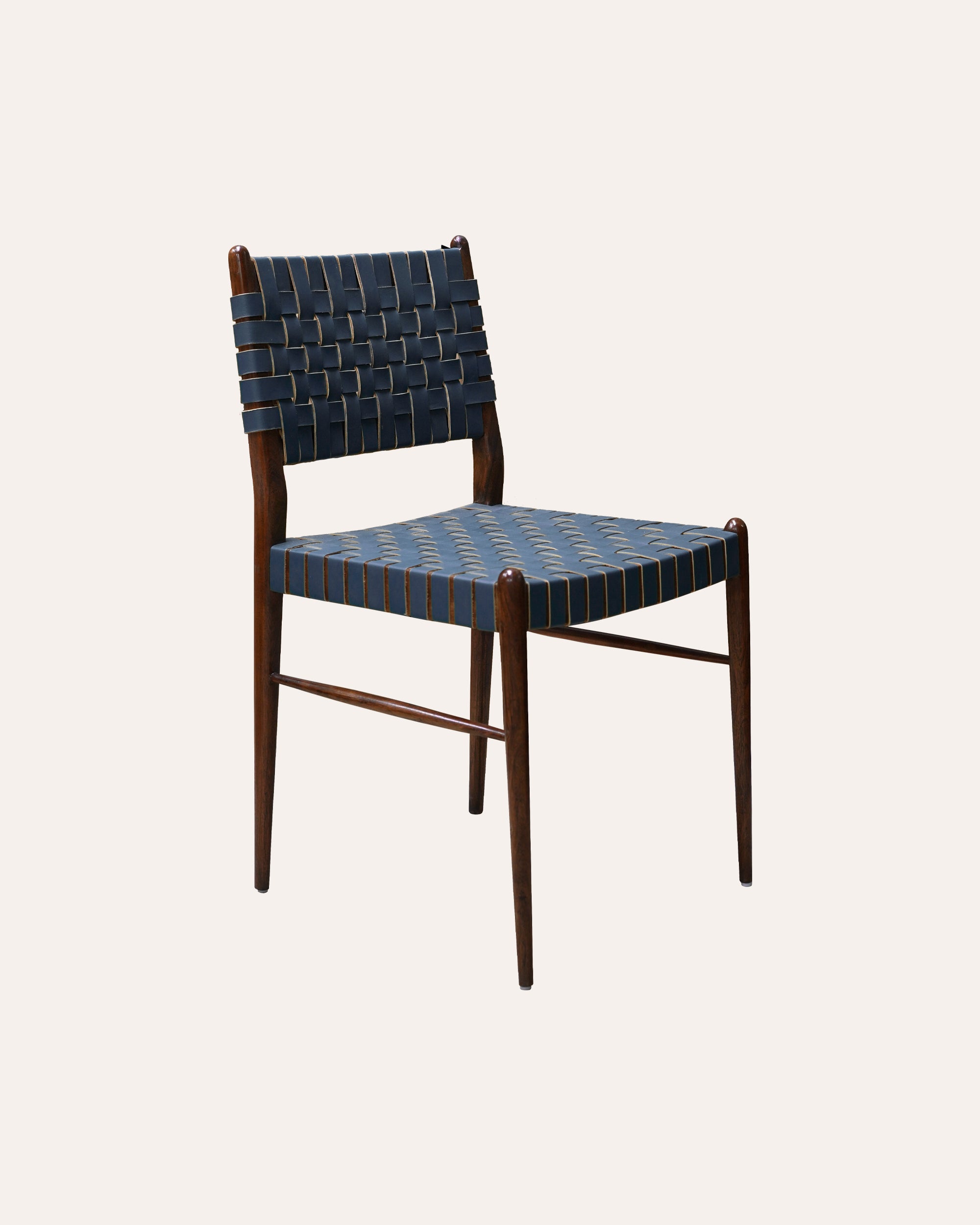 Chair with woven backrest and seat on a white background