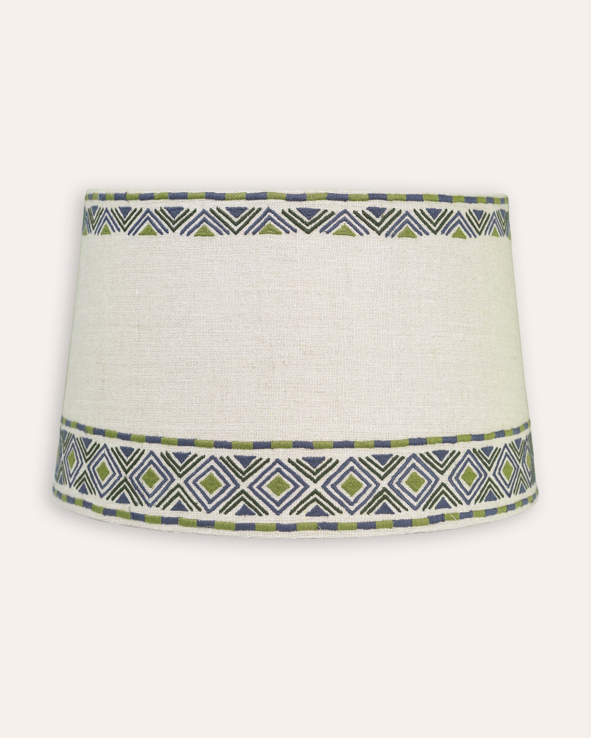 Lampshade with geometric pattern on a white background