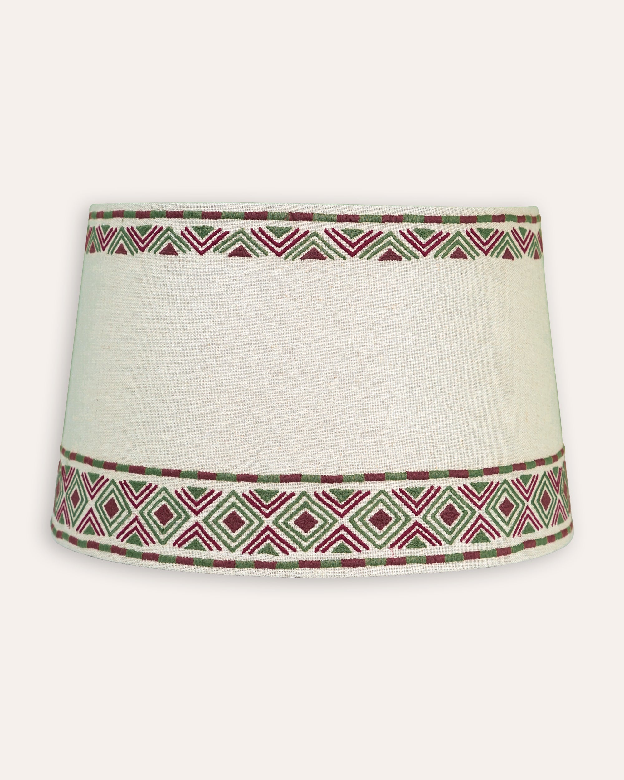 Lampshade with geometric pattern on a white background