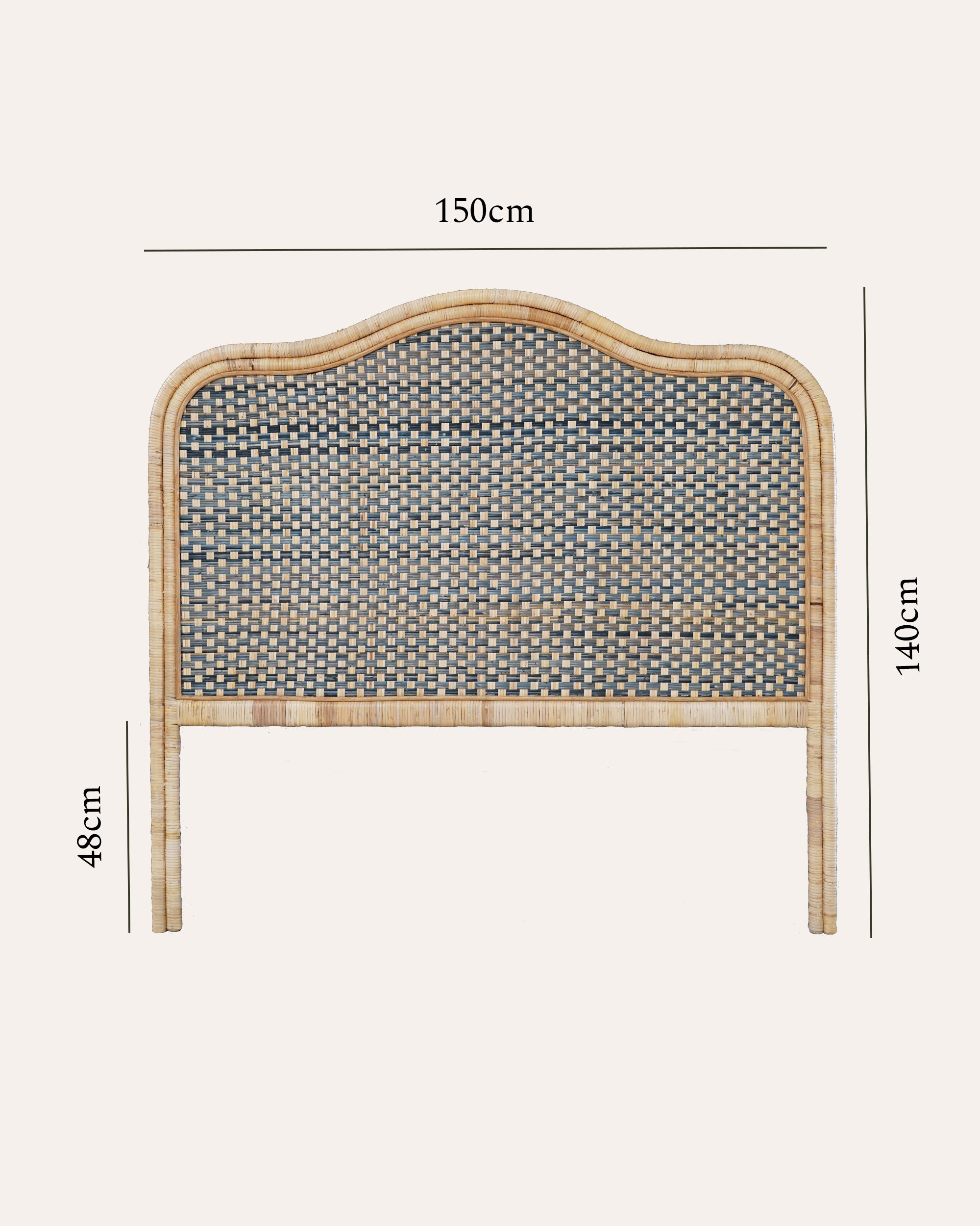 King Rattan Headboard - Blue