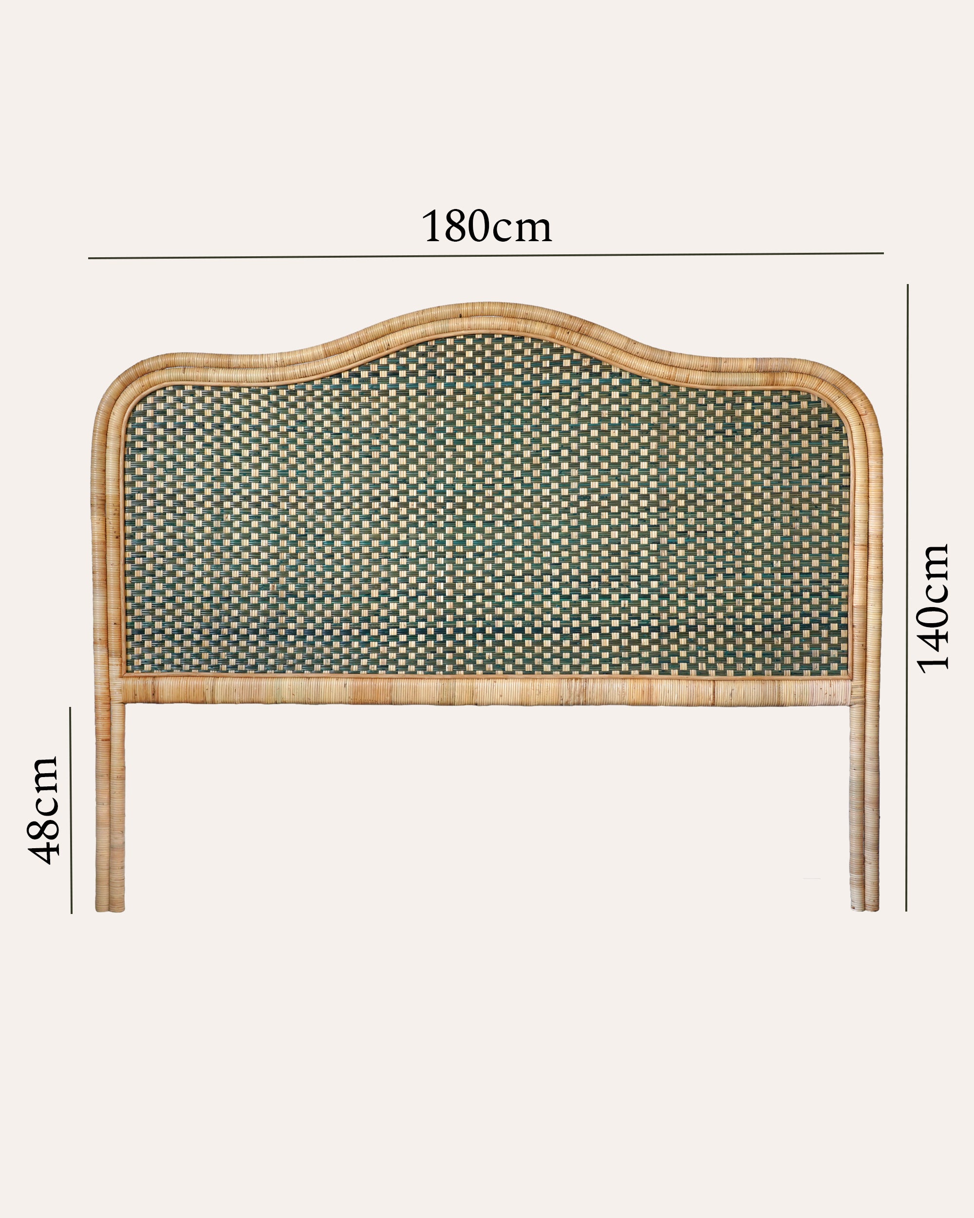 Super King Rattan Headboard - Green