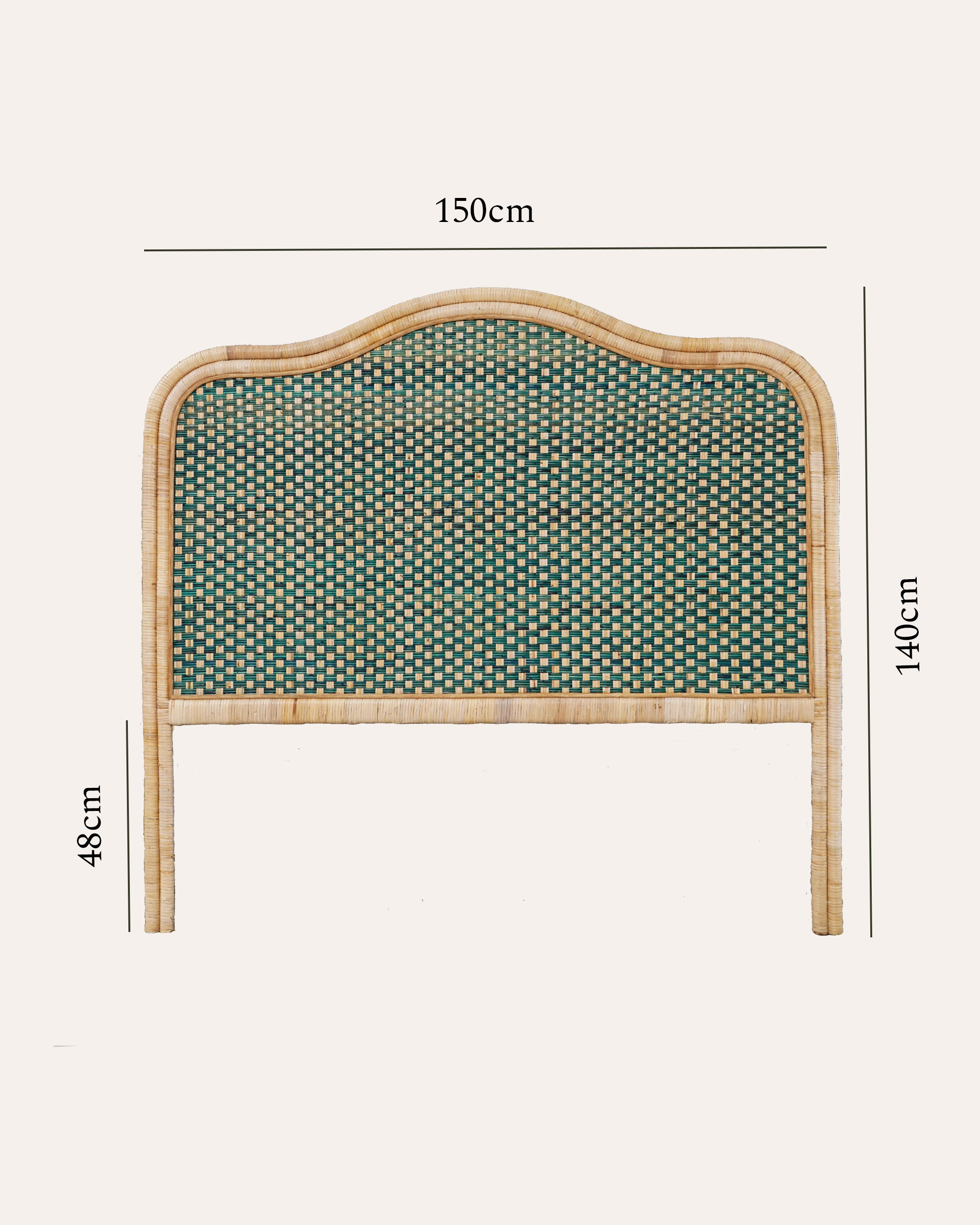 King Rattan Headboard - Green