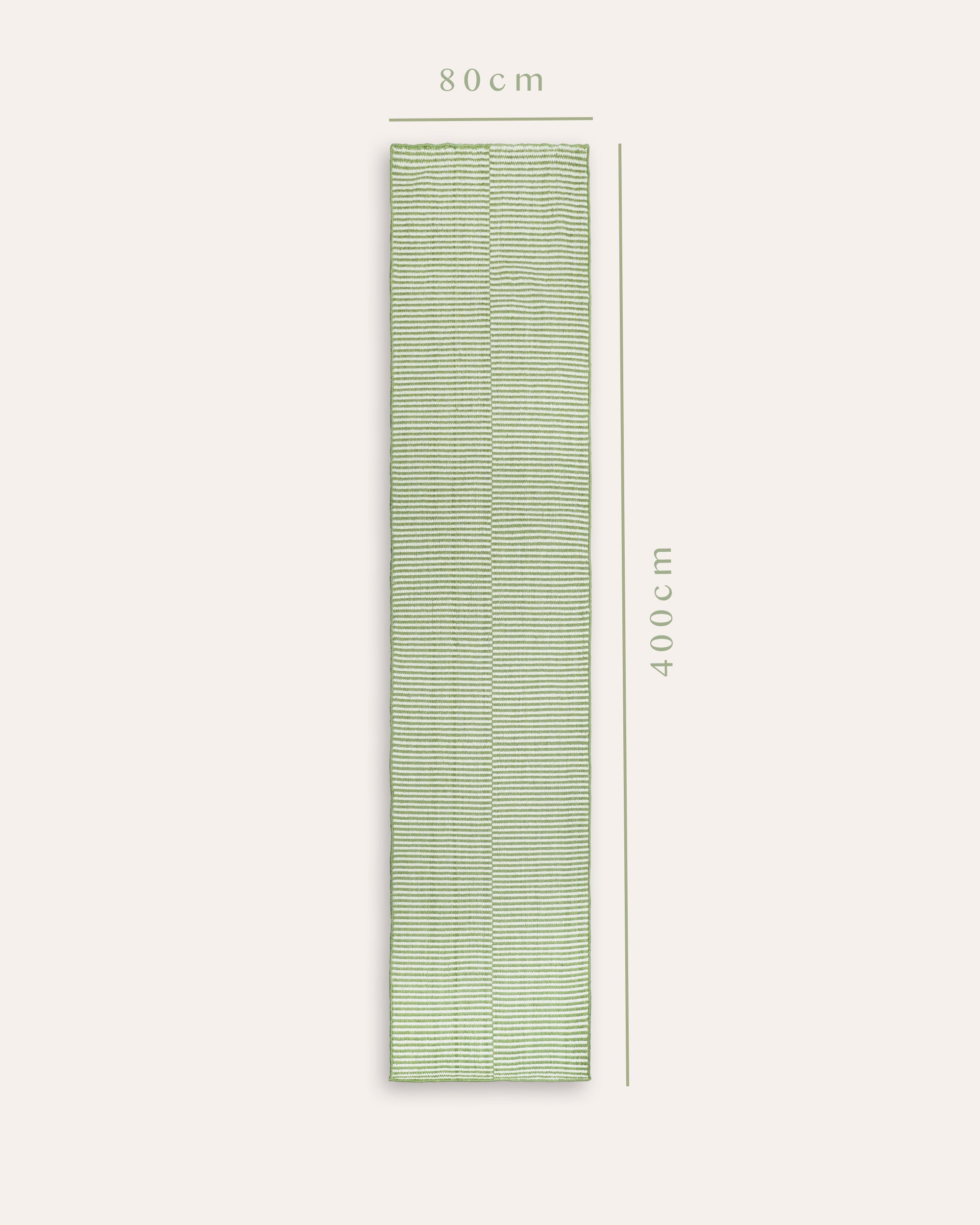 Striped Panel Wool Runner - Green