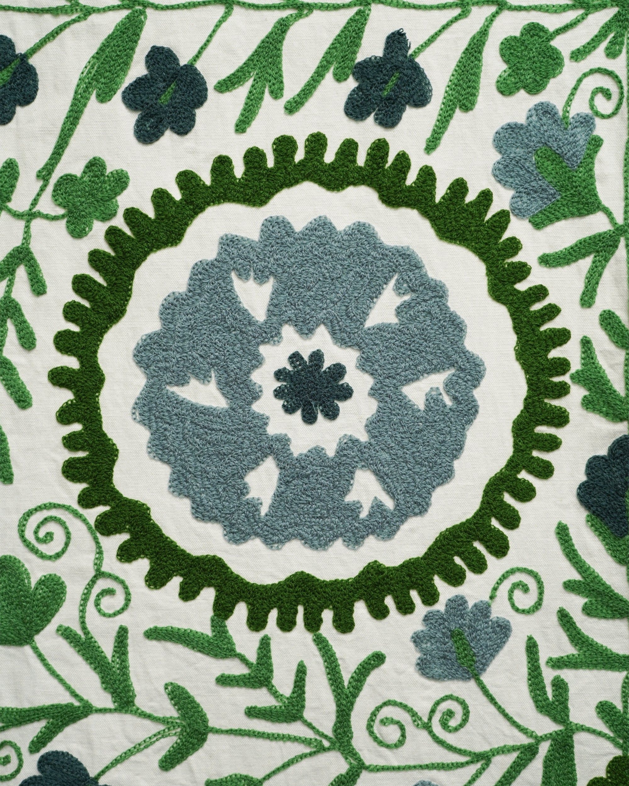 Dumaloq Suzani Throw - Green/Blue