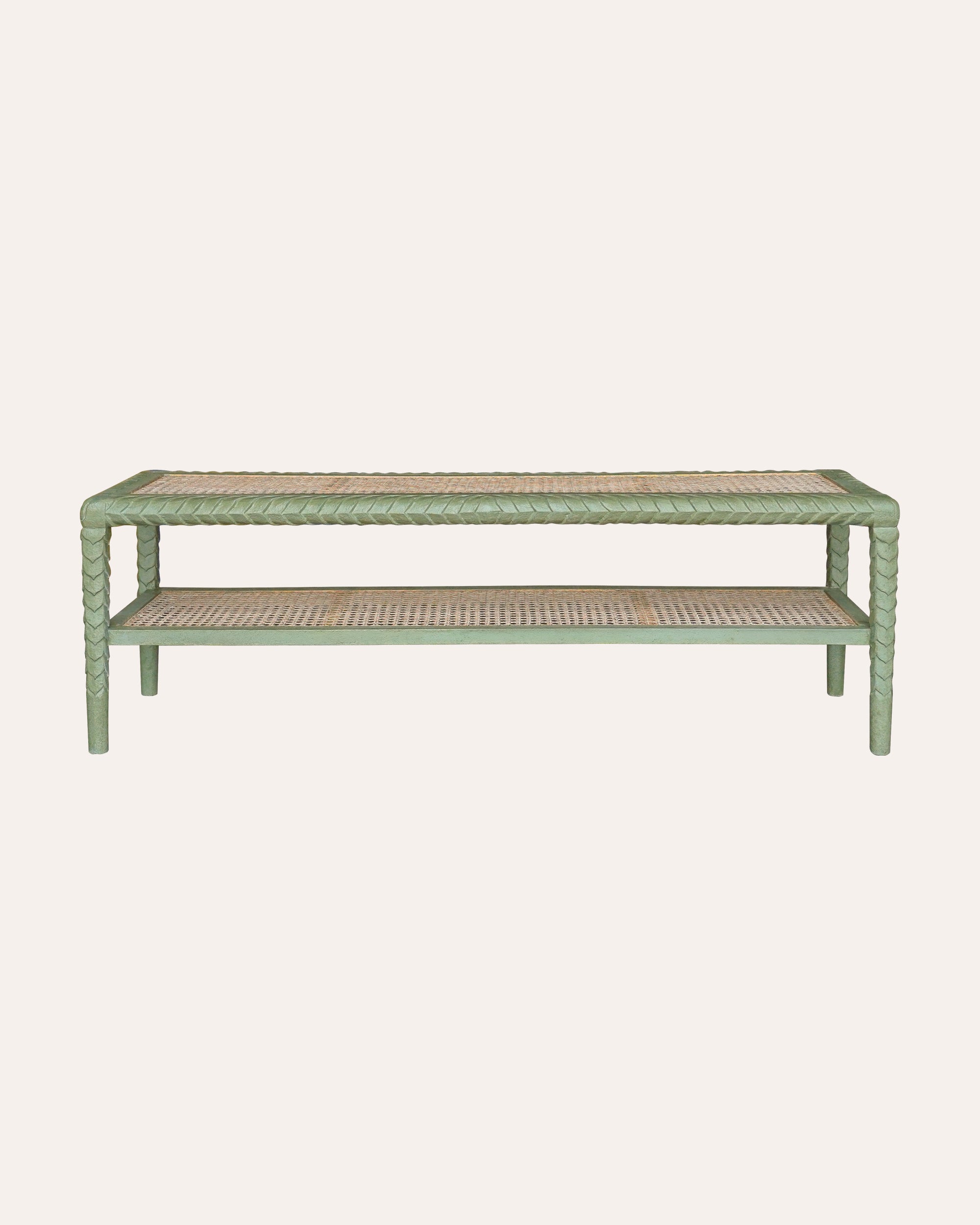 Pavilion Wooden Ottoman - Green