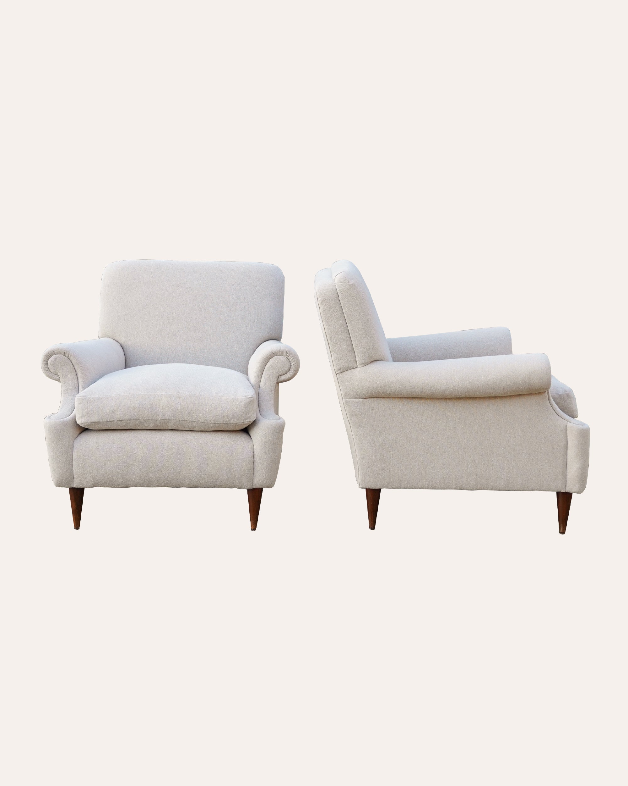 A Pair of French 1960s Upholstered Armchairs