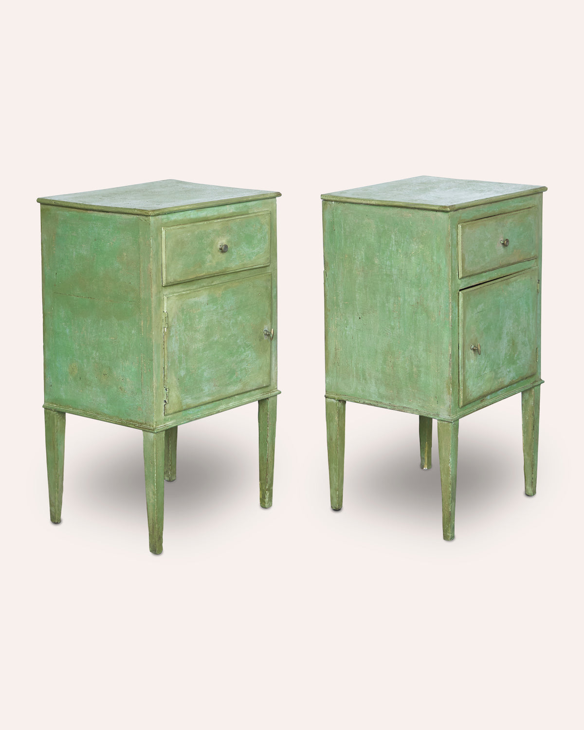 Pair of French 19th Century painted bedside tables, c1840