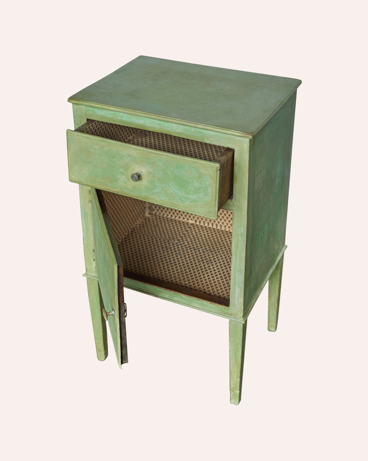 Pair of French 19th Century painted bedside tables, c1840