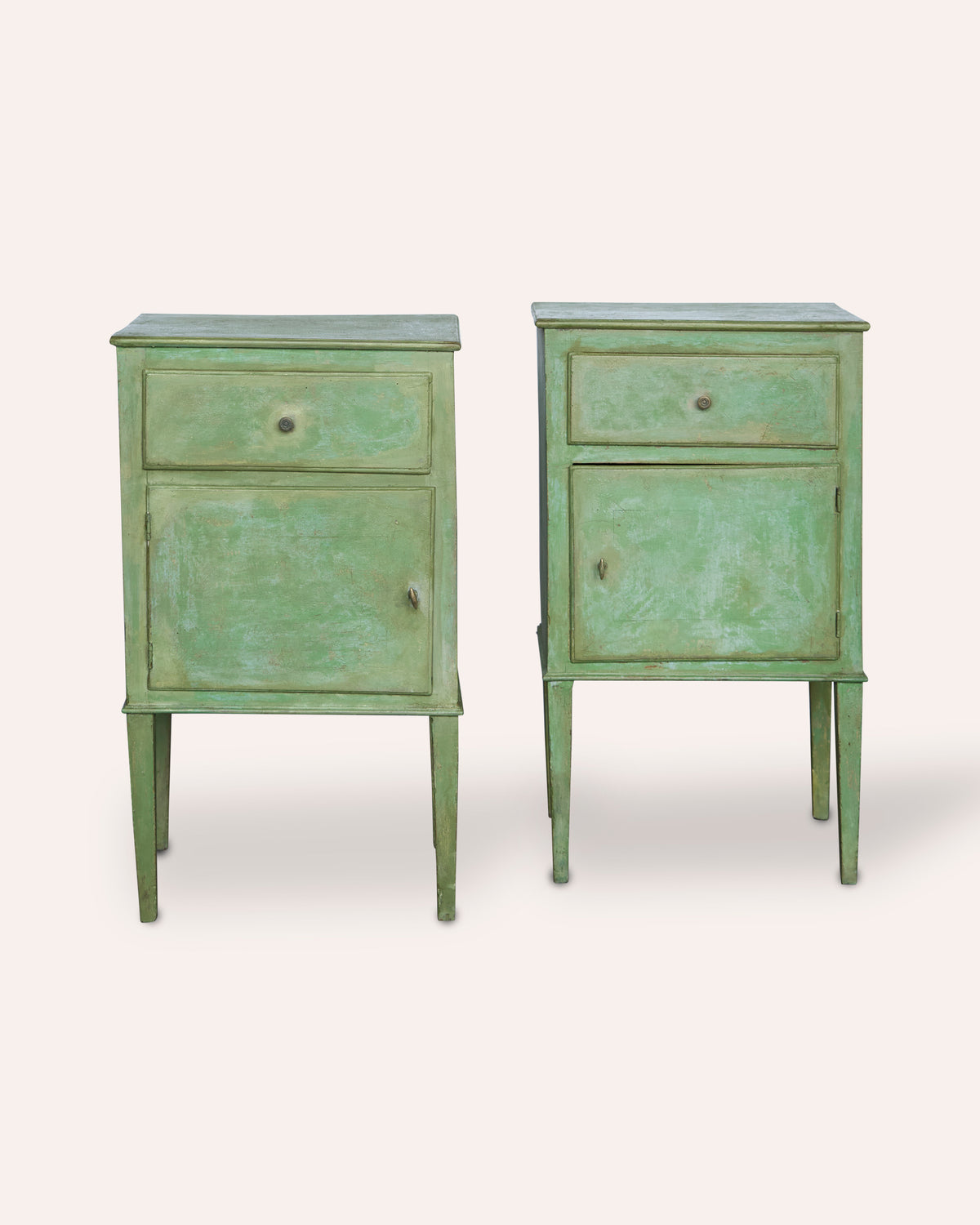 Pair of French 19th Century painted bedside tables, c1840