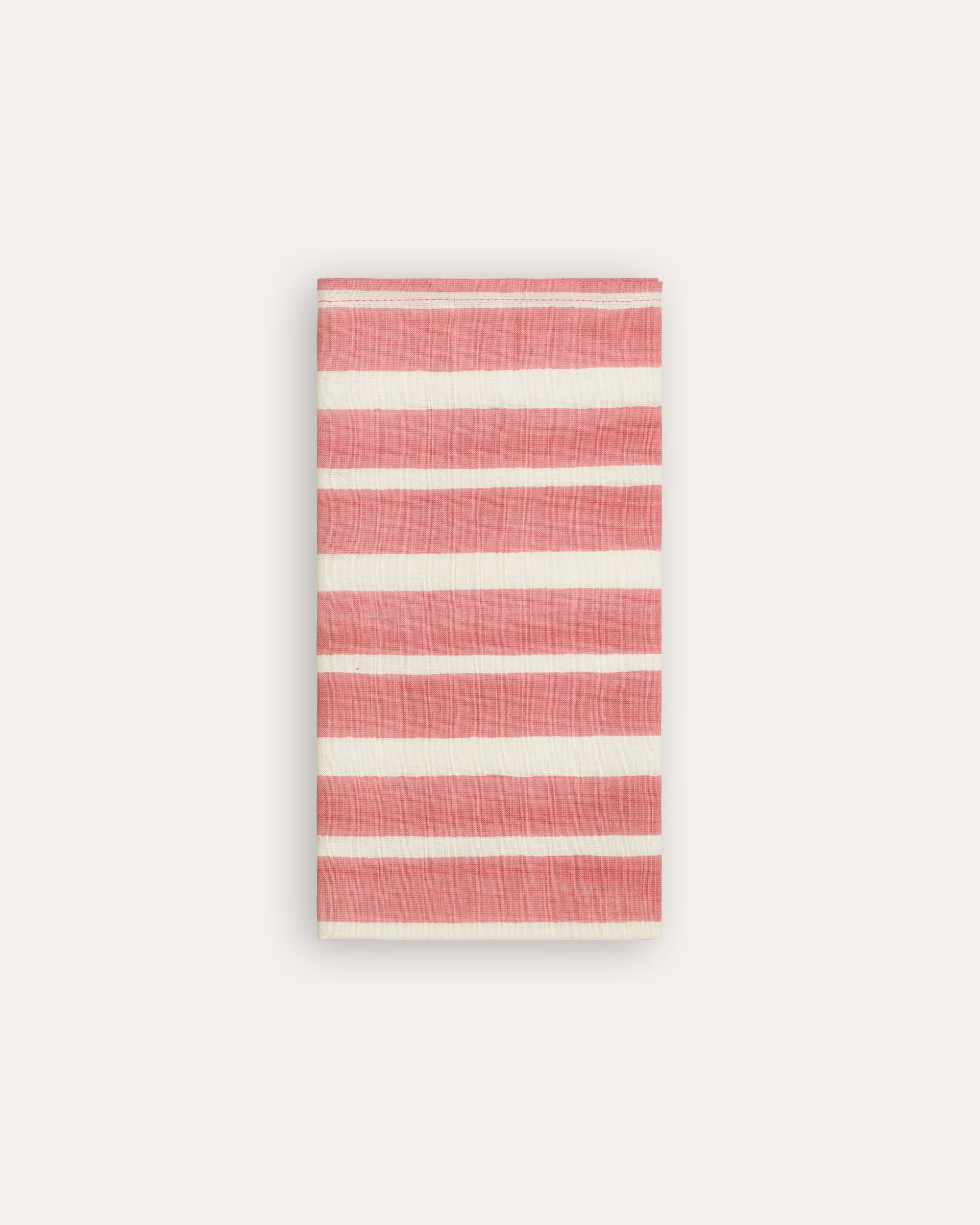 Set of 4 Aakaar Stripe Cotton / Linen Napkins - Pink