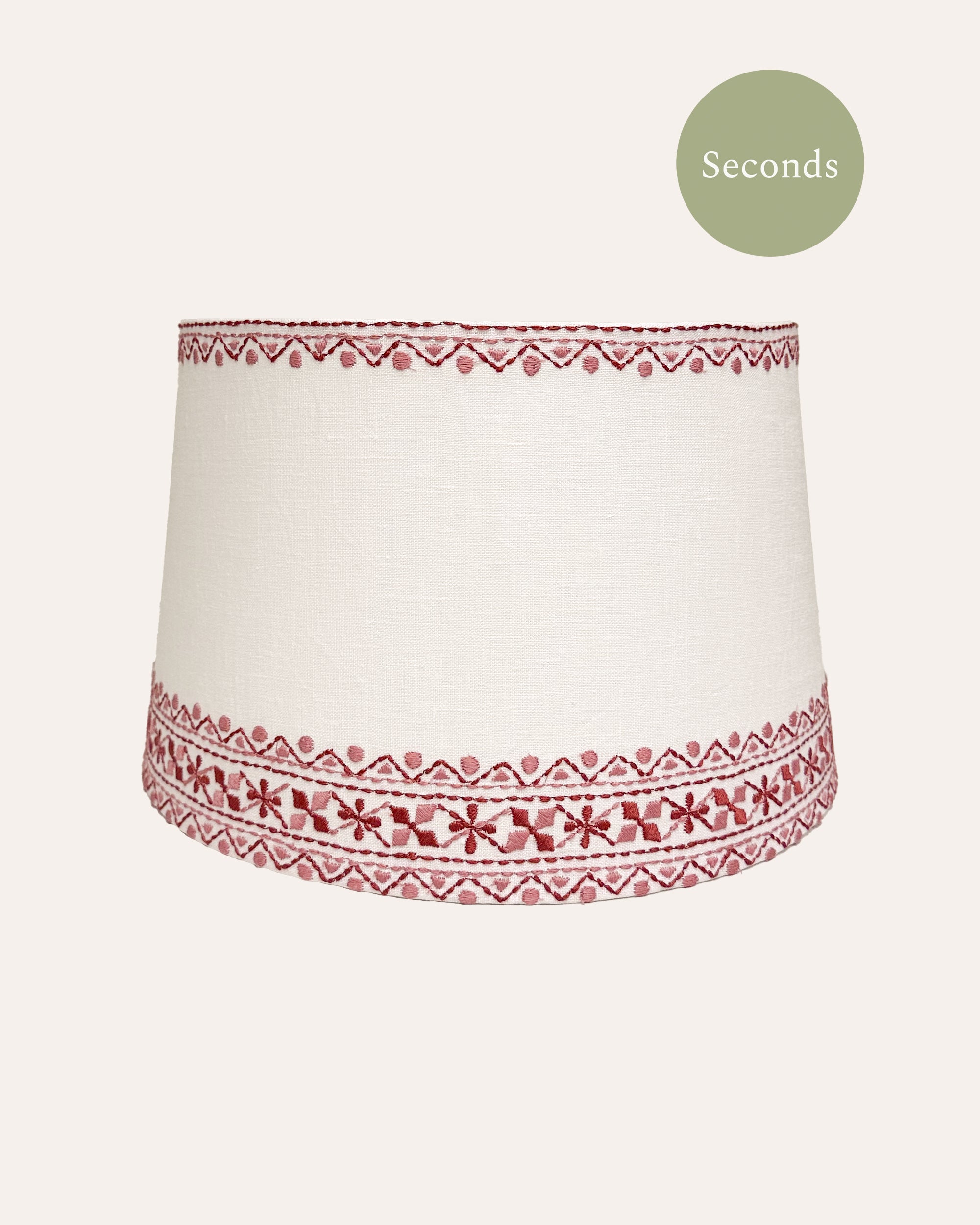 Bordado Embroidered Lampshade (Seconds) - Pink