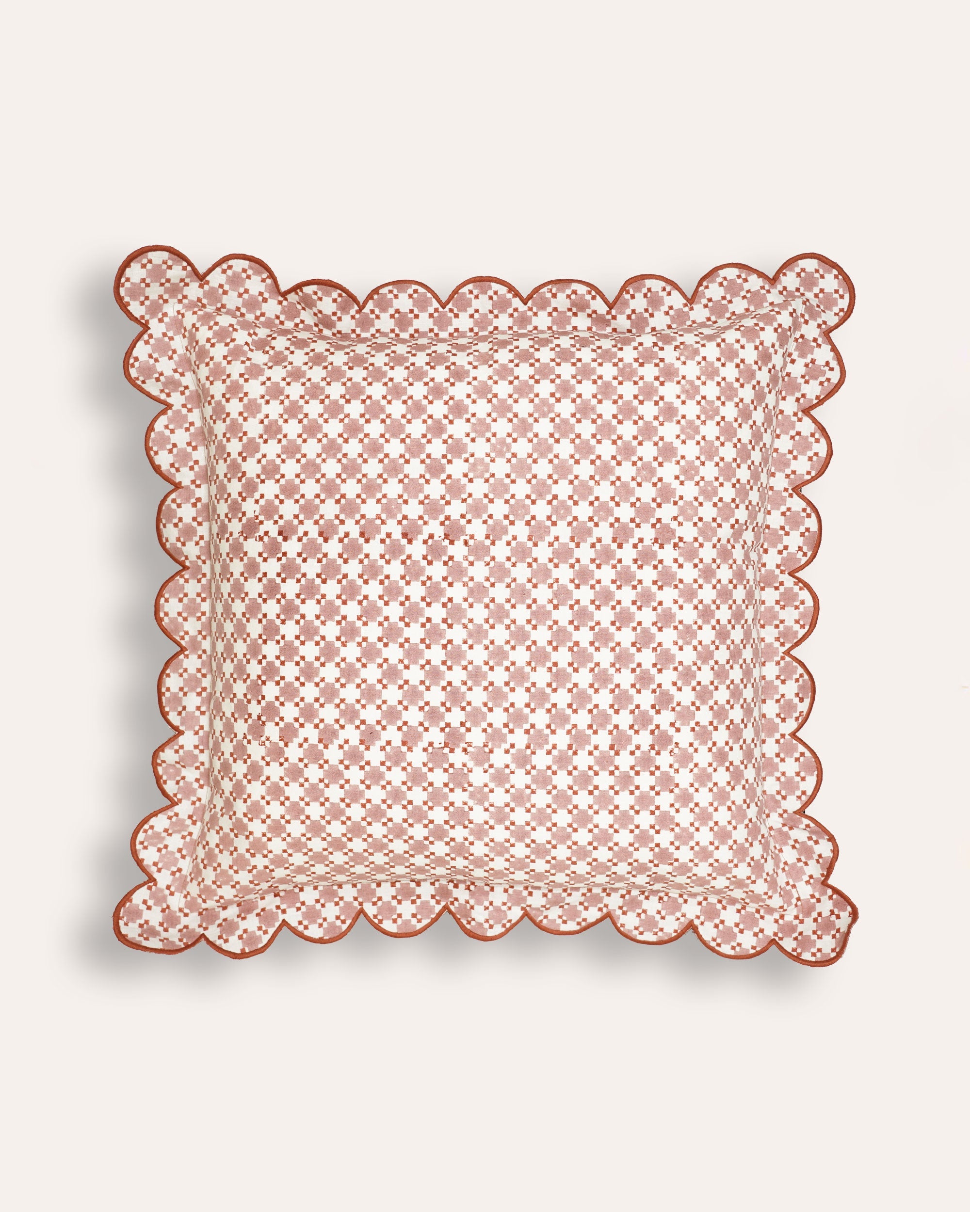 Capilla Block Print Cushion - Pink