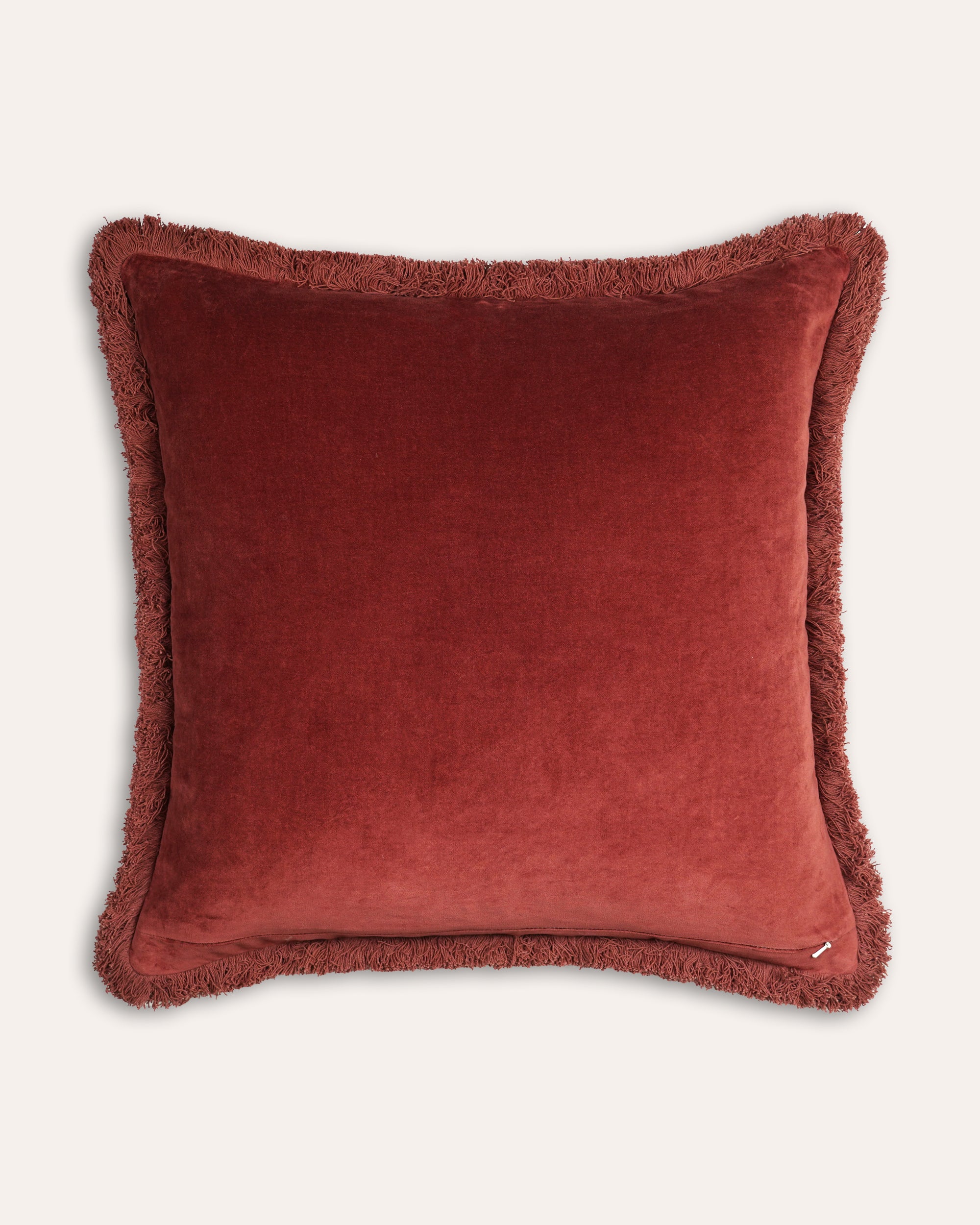 Block Printed Paisley Cushion - Red