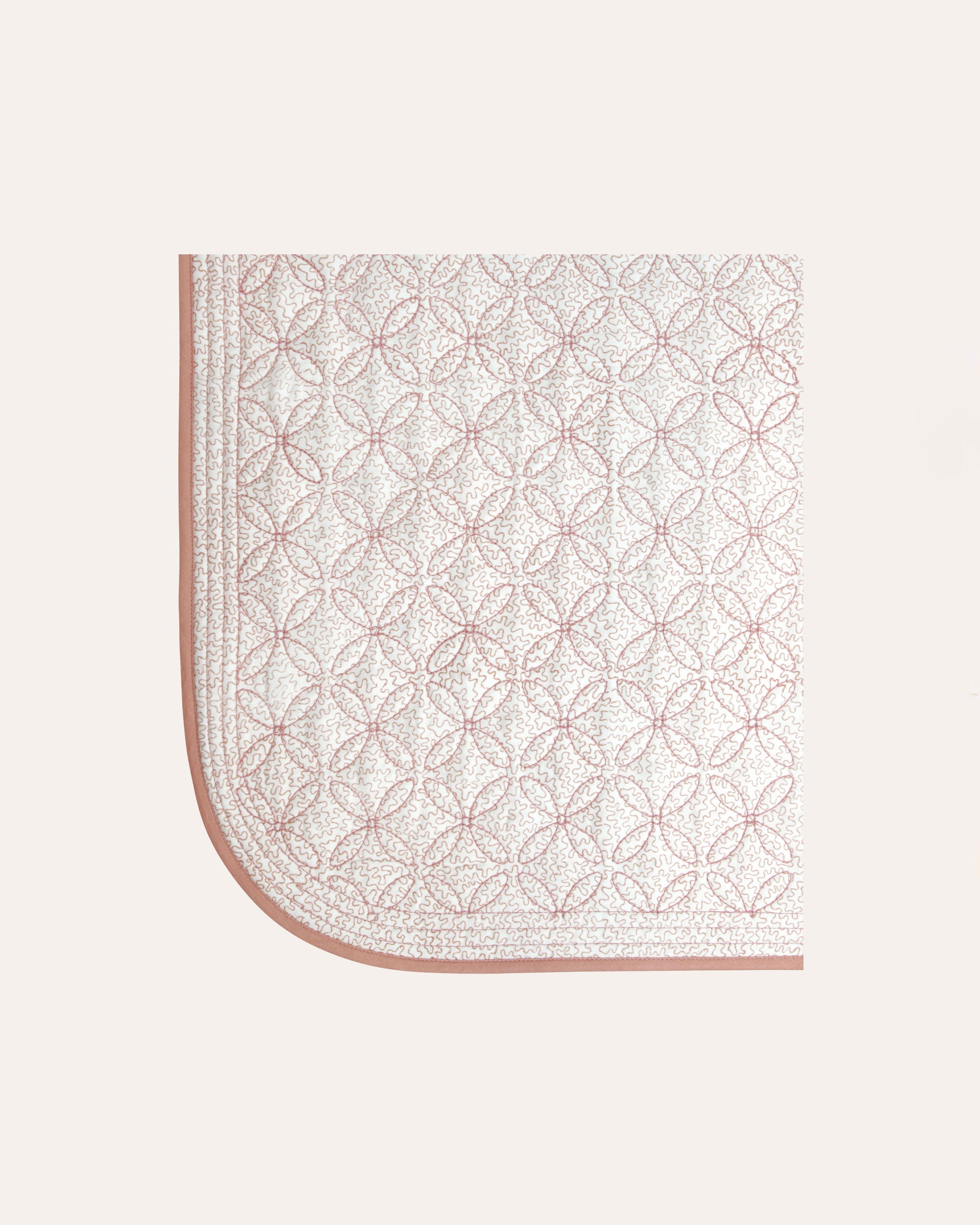 Trellis Embroidered Bedspread - Pink