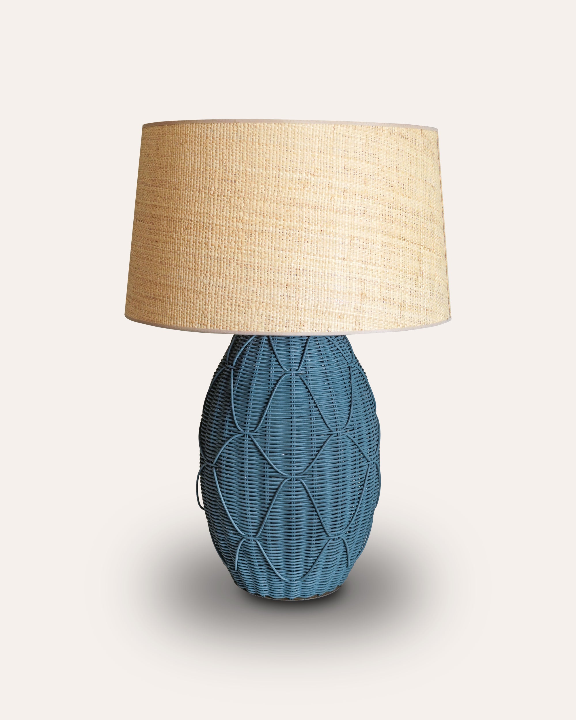 Chik Rattan Lamp Base - Blue