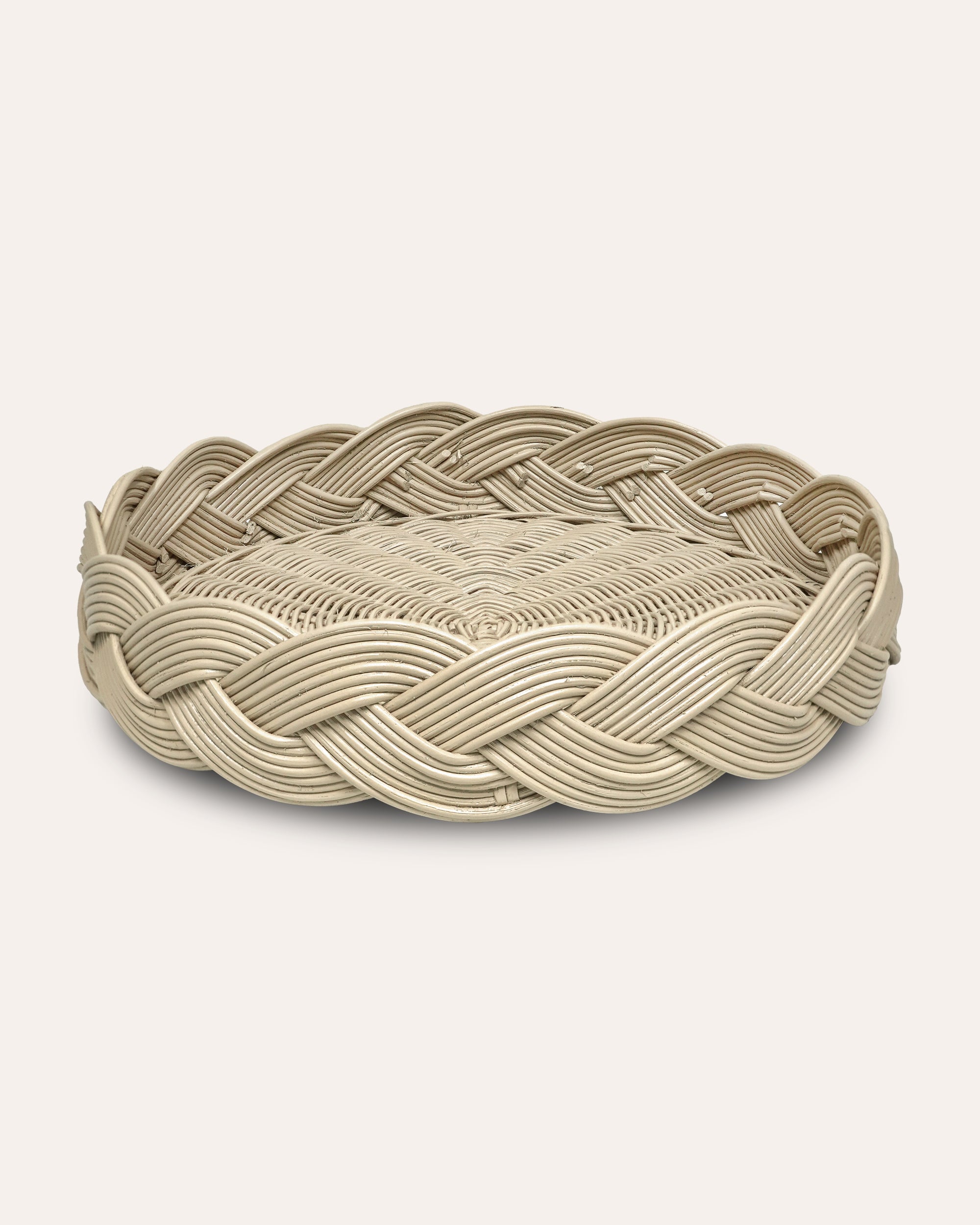 Taupe rattan plaited tray - Birdie Fortescue decorative accessories