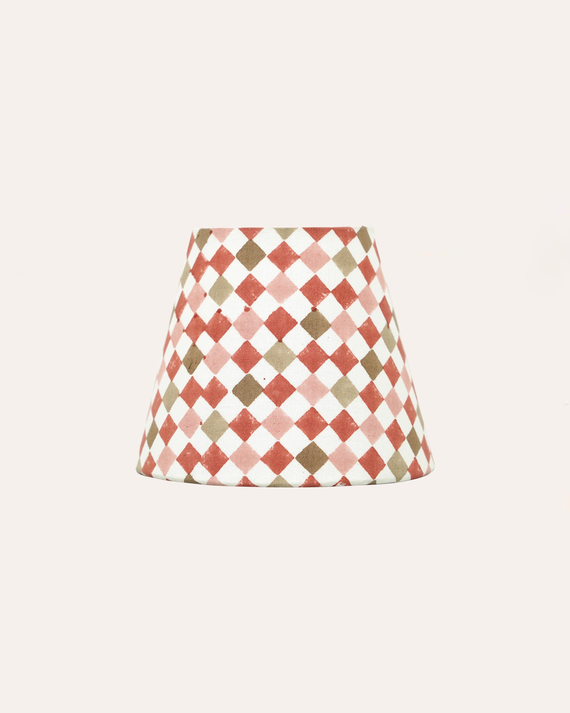Azulejo Candle Lampshade - Red and Taupe