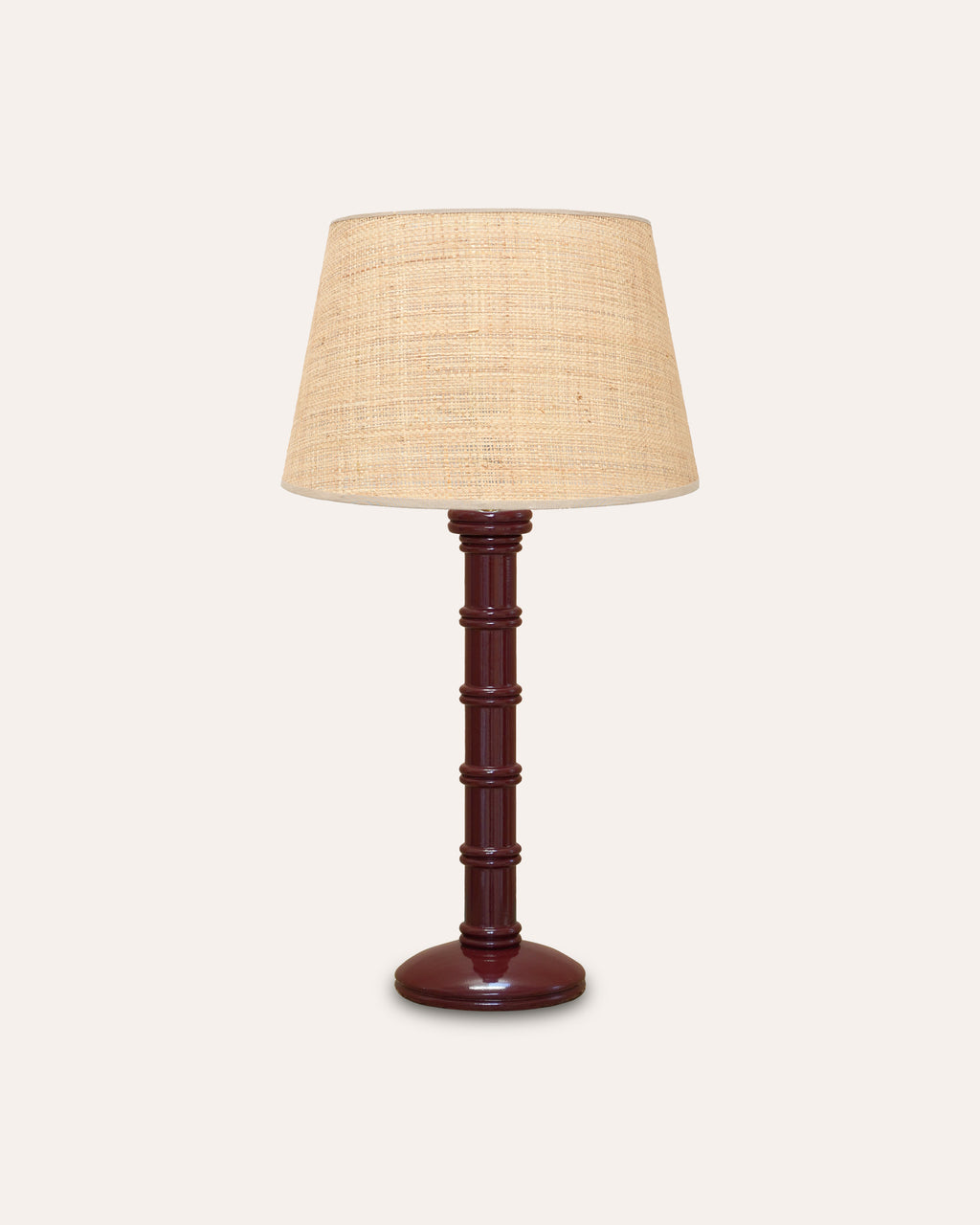 Gloss Painted Wooden Column Table Lamp - Red – Birdie Fortescue