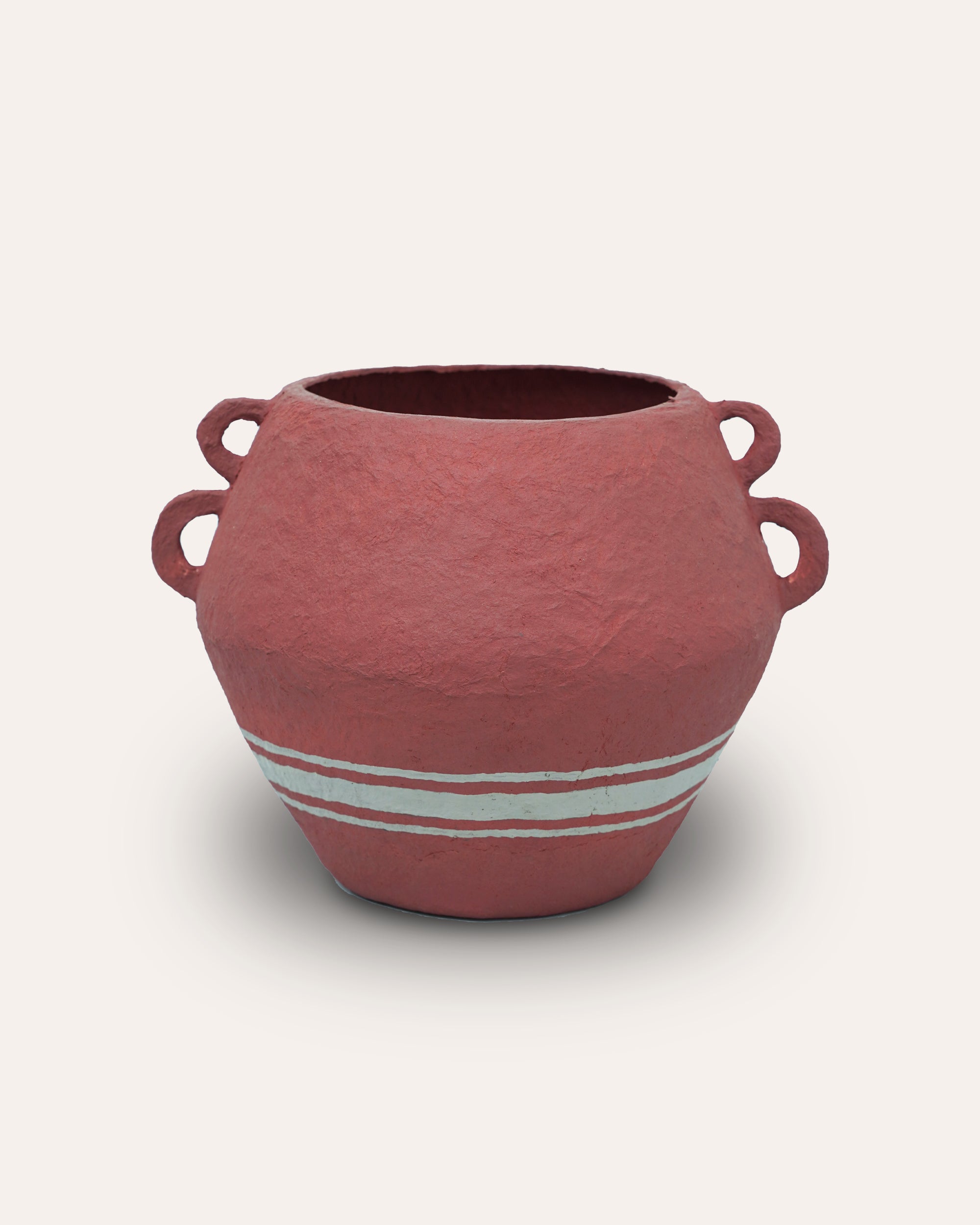 Cotton Mache Vase - Red