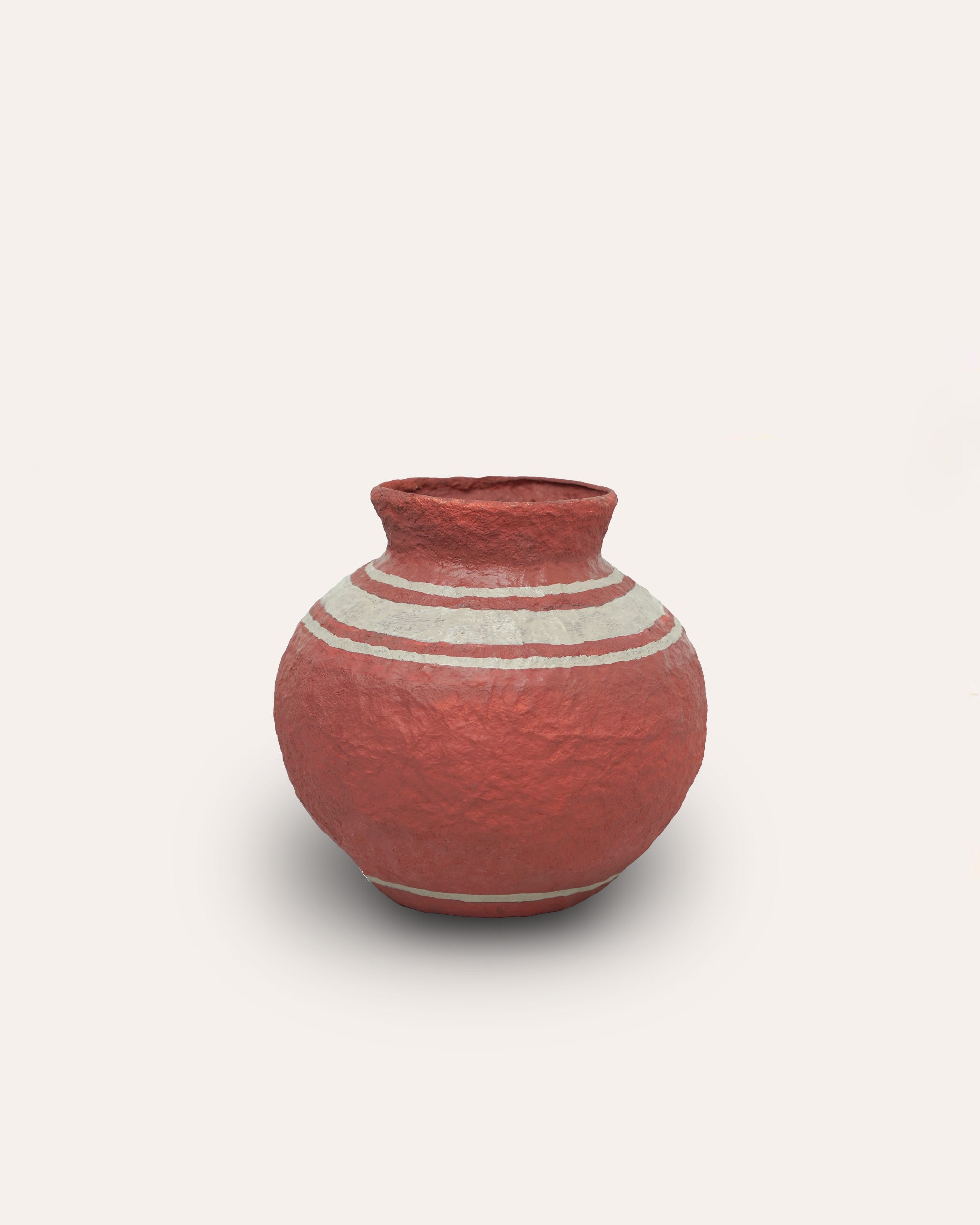 Cotton Mache Vase - Red