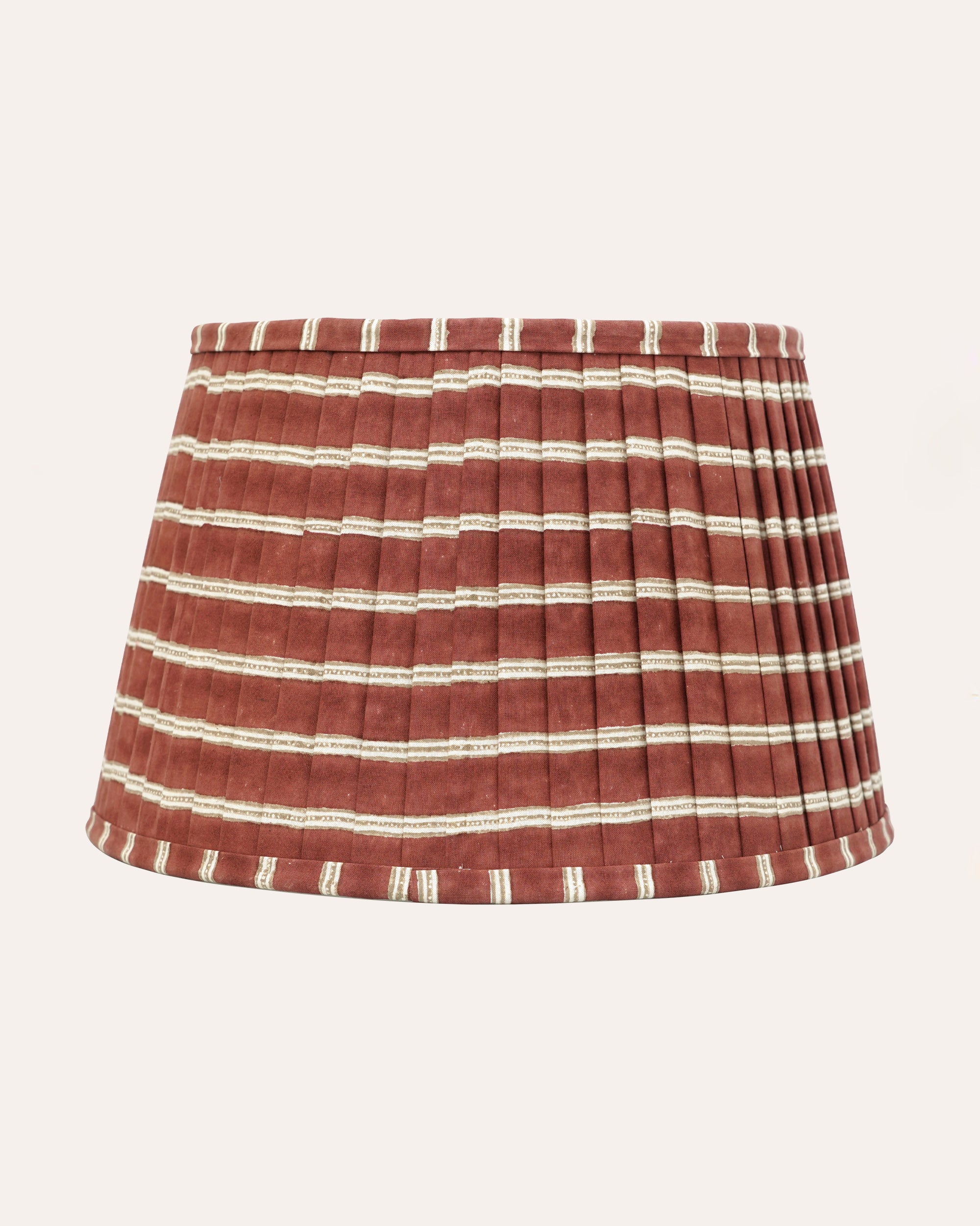 Edo Stripe Pleated Lampshade - Red