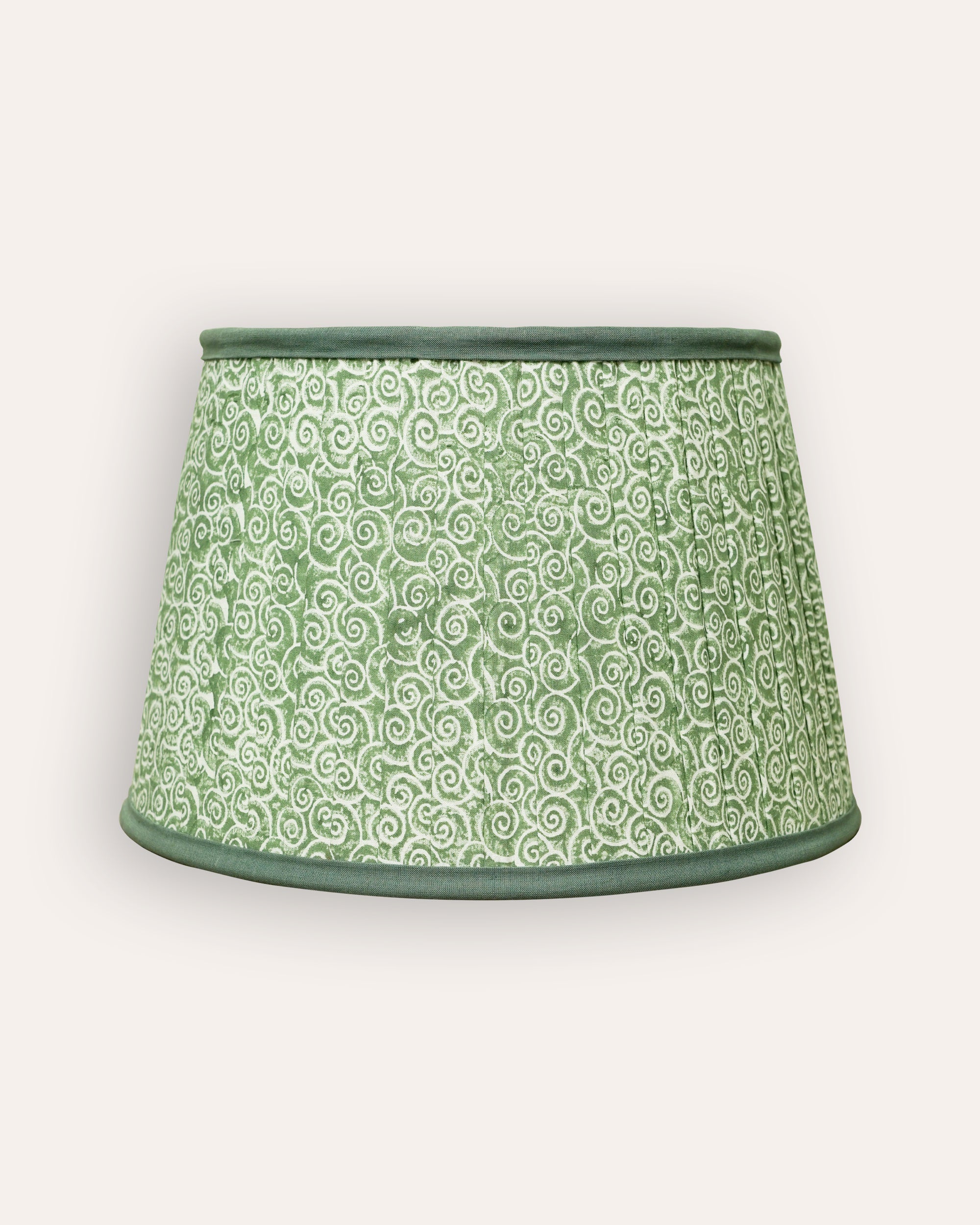 Remolino Swirl Print Pleated Lampshade - Green