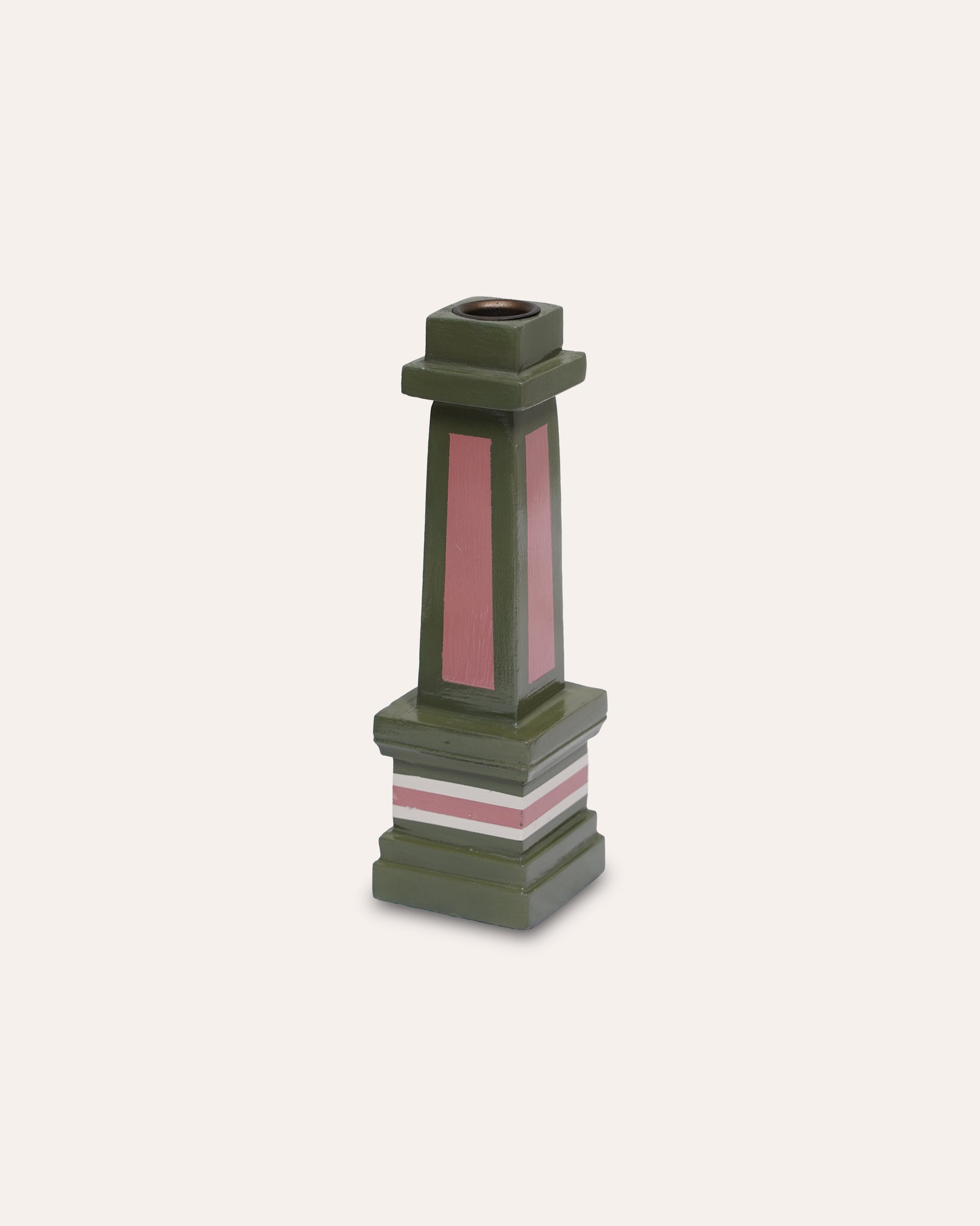 The Grown Up Candlestick - Green & Pink