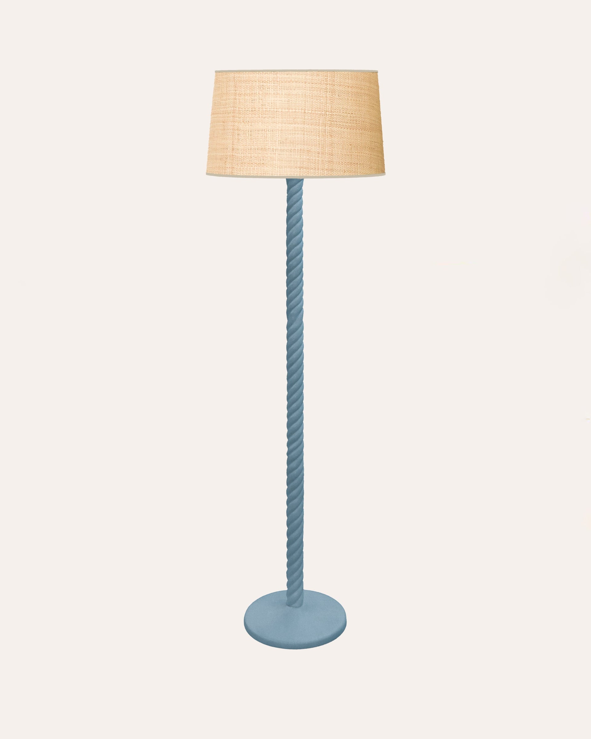 Twisted Wooden Floor Lamp - Blue – Birdie Fortescue