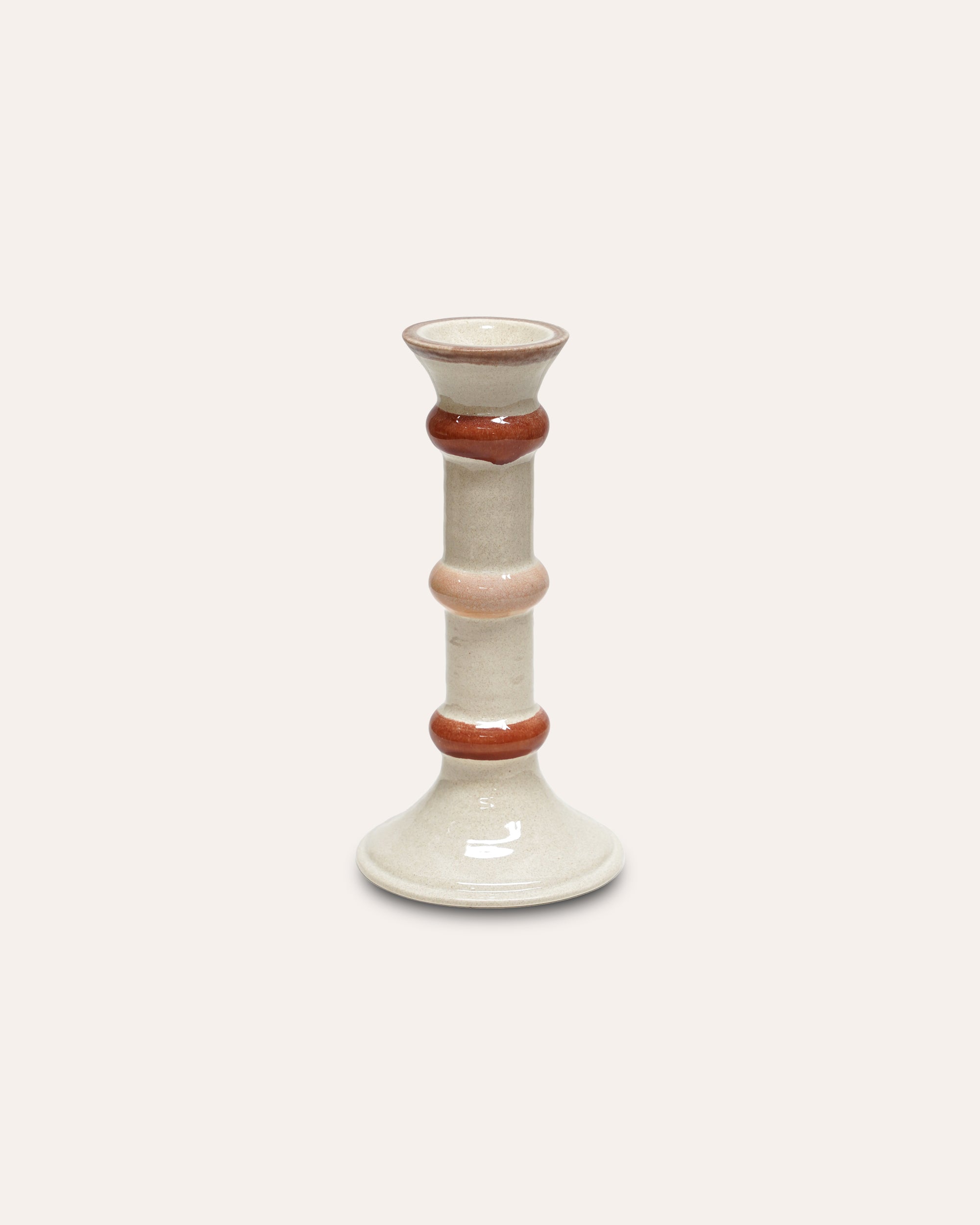 San Pedro Glazed Candlestick - Red Multi
