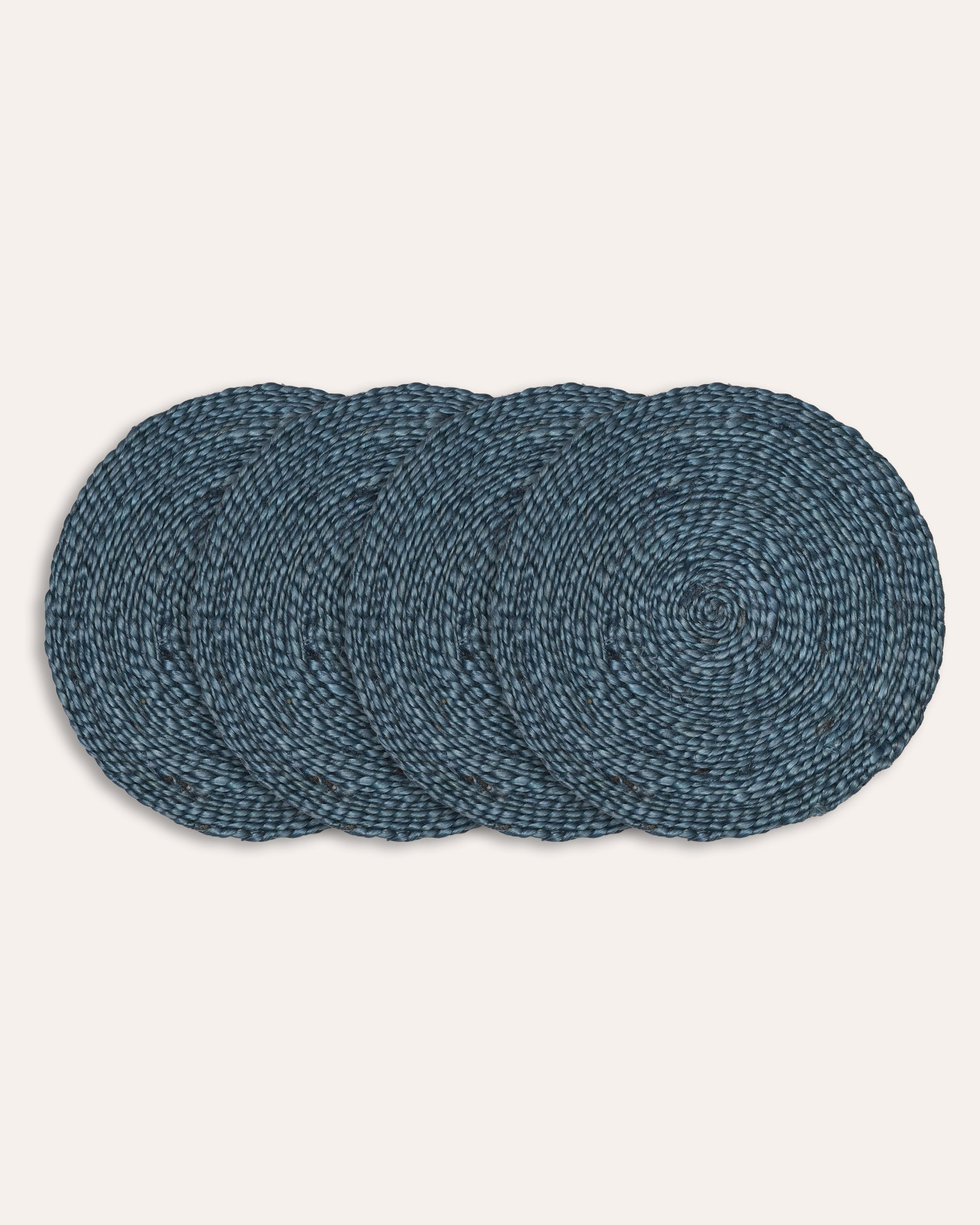 Set of four blue jute placemats - Birdie Fortescue dining