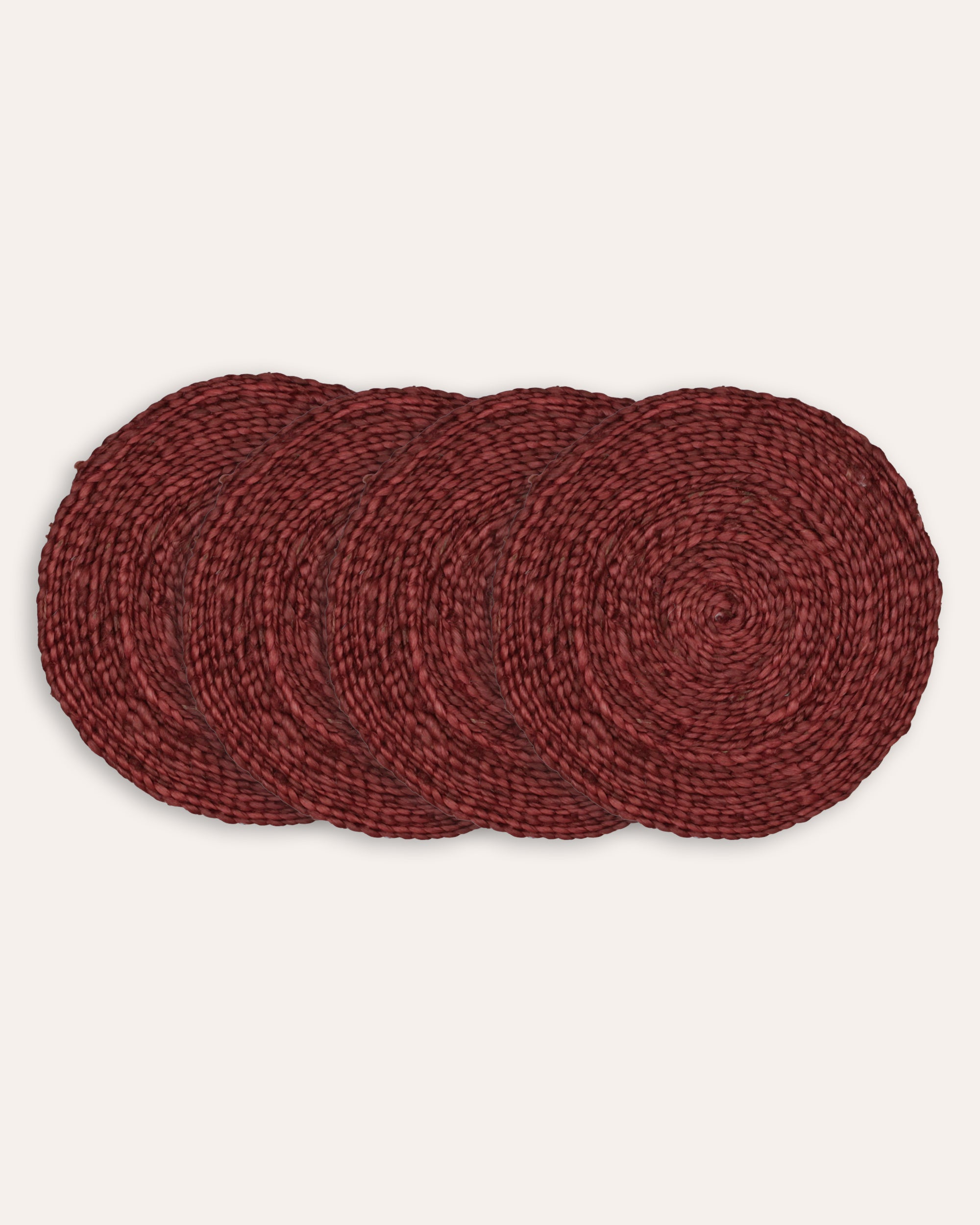 Round Jute Placemats - Carmine Red