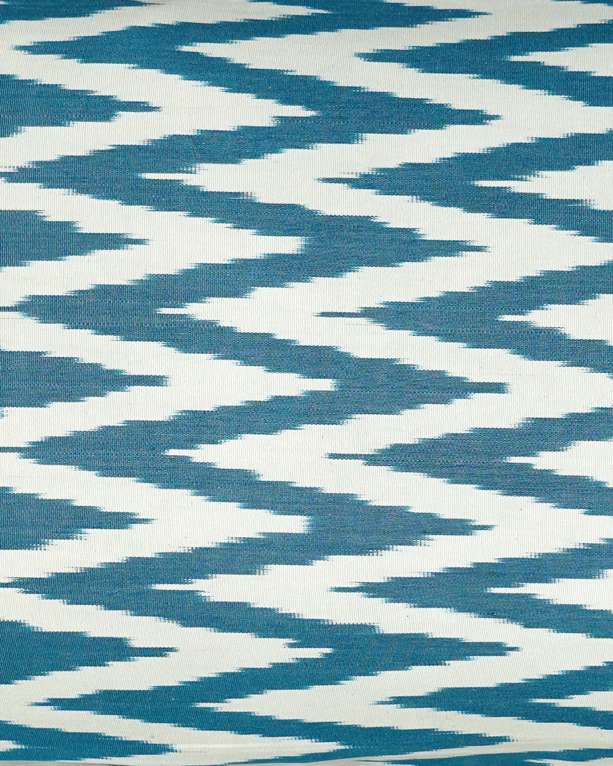 Silk Ikat Cushion - Blue Chevron