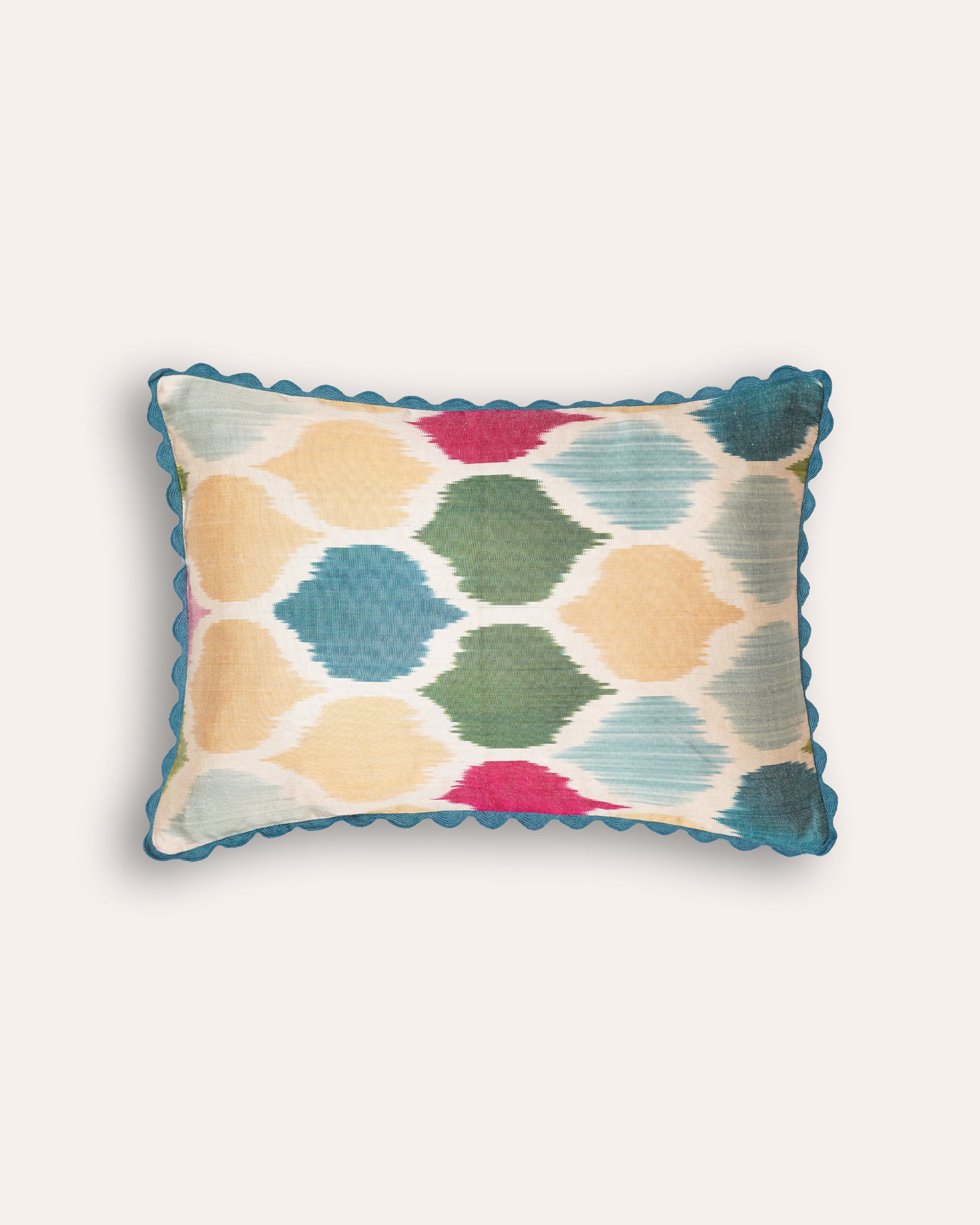 Silk Ikat Patterned Cushion - Multi